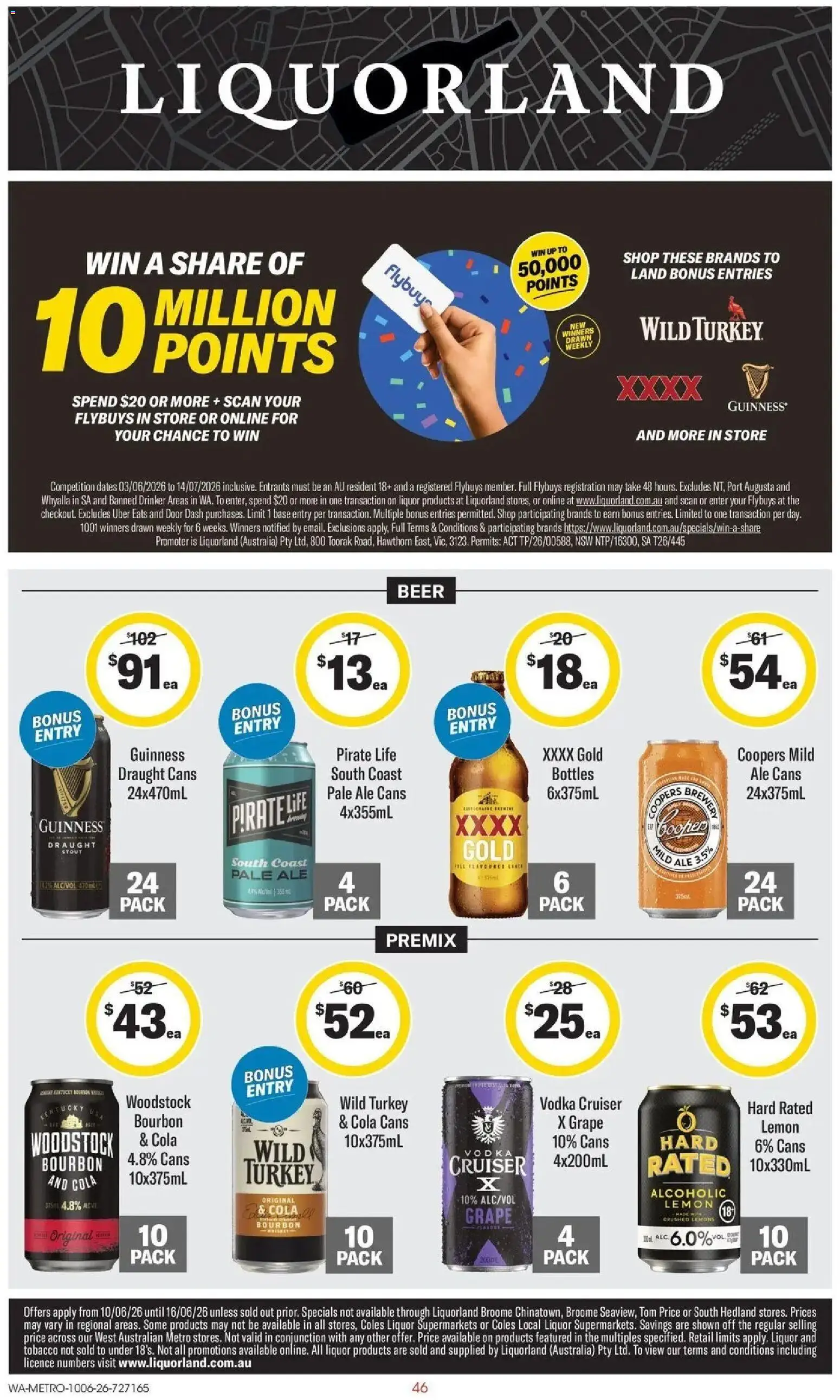 Coles catalogue - valid from 10.06.2026 | Page: 46 | Products: Beer, Vodka, Lemon, Turkey