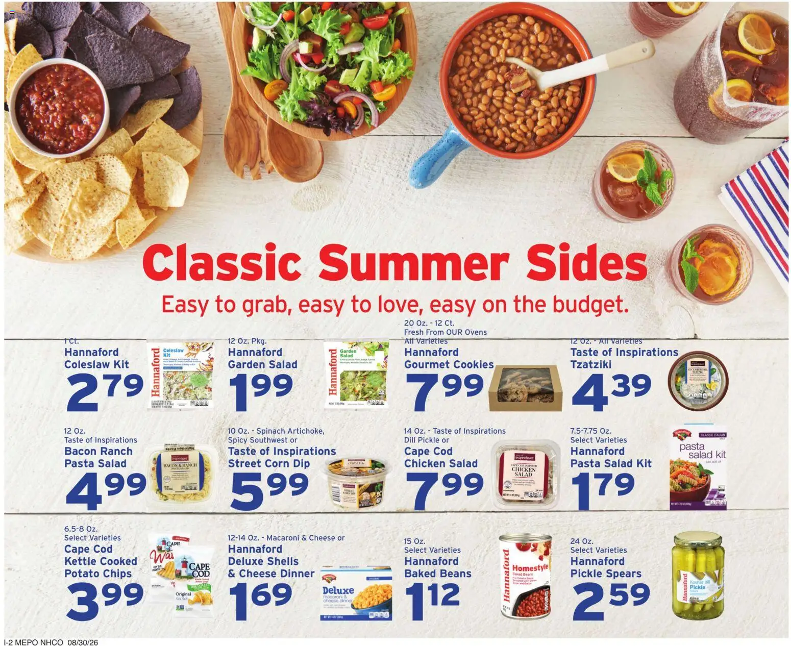 Hannaford Weekly Ad - valid from 08/30/2026 | Page: 10 | Products: Spinach, Potato chips, Chicken, Chips