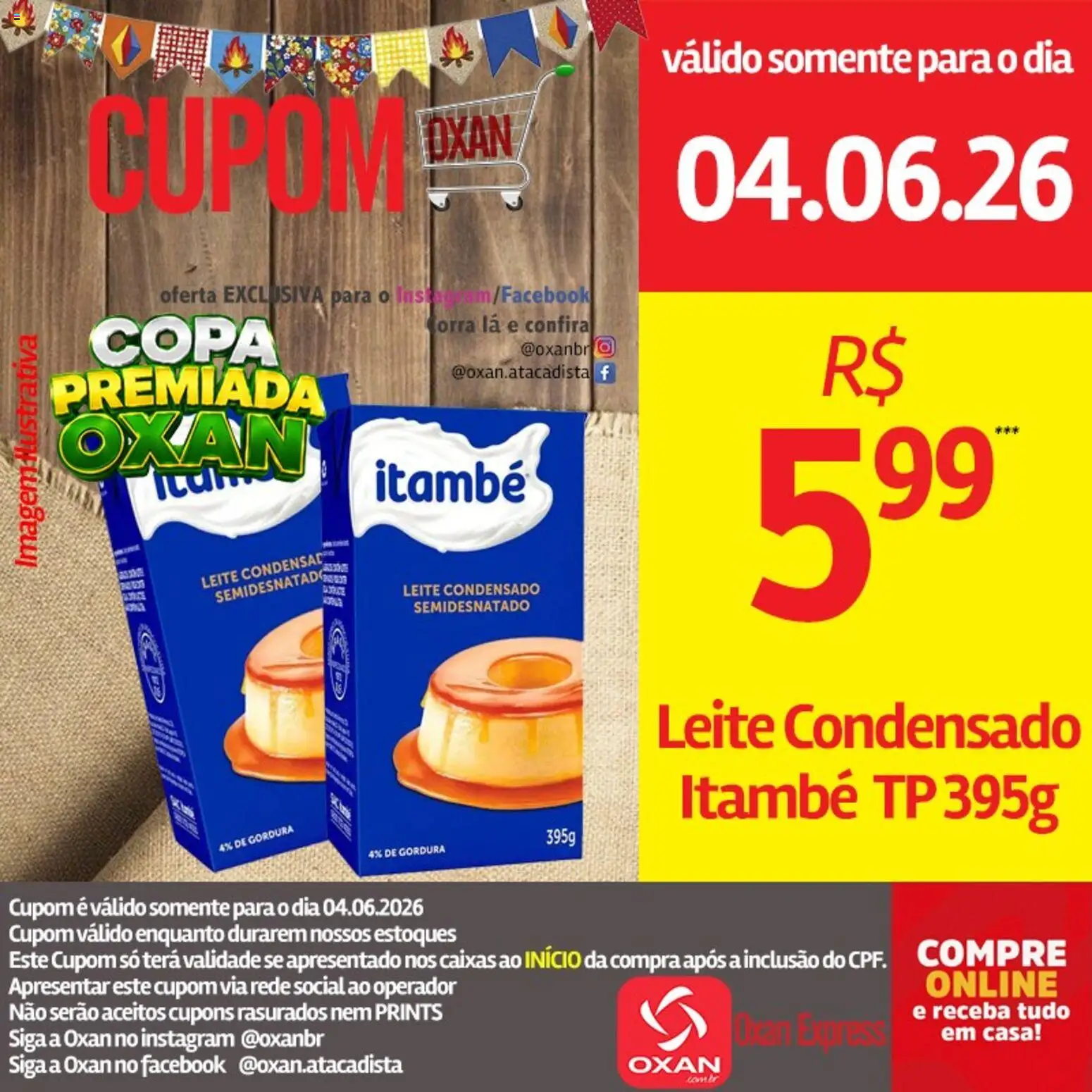 Oxan Atacadista Folheto - válido de 04.06.2026 | Página: 13 | Produtos: Leite, Copa, Leite condensado