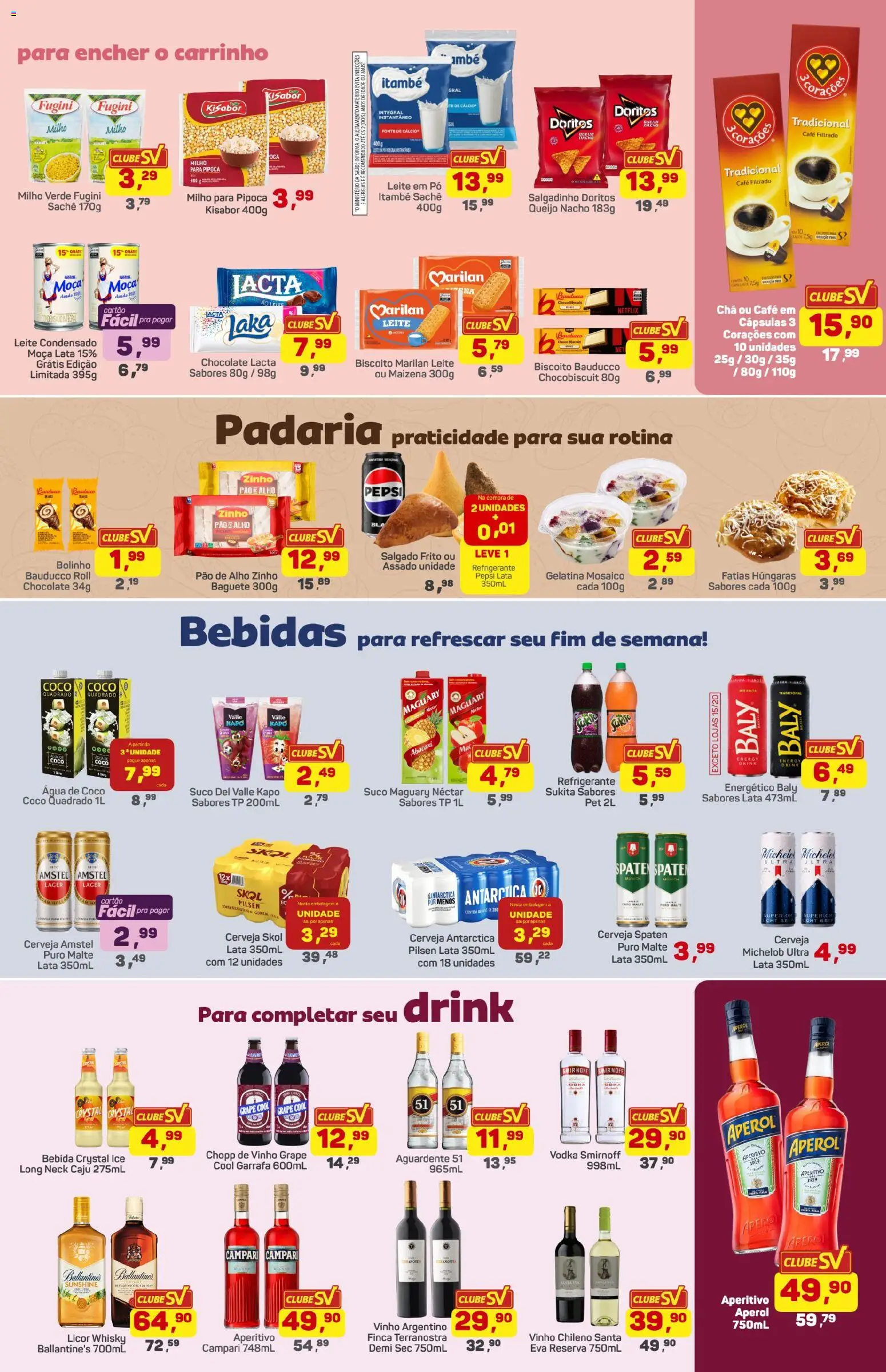 Supermercados São Vicente Folheto - válido de 04/09/2026 | Página: 3 | Produtos: Pao de alho, Pão, Suco, Vodka
