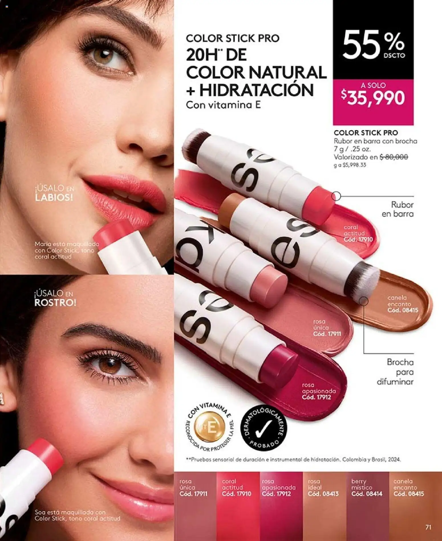 Ésika revista - valida desde el 07/08/2026 | Página: 71 | Productos: Rubor, Brocha, Vitaminas