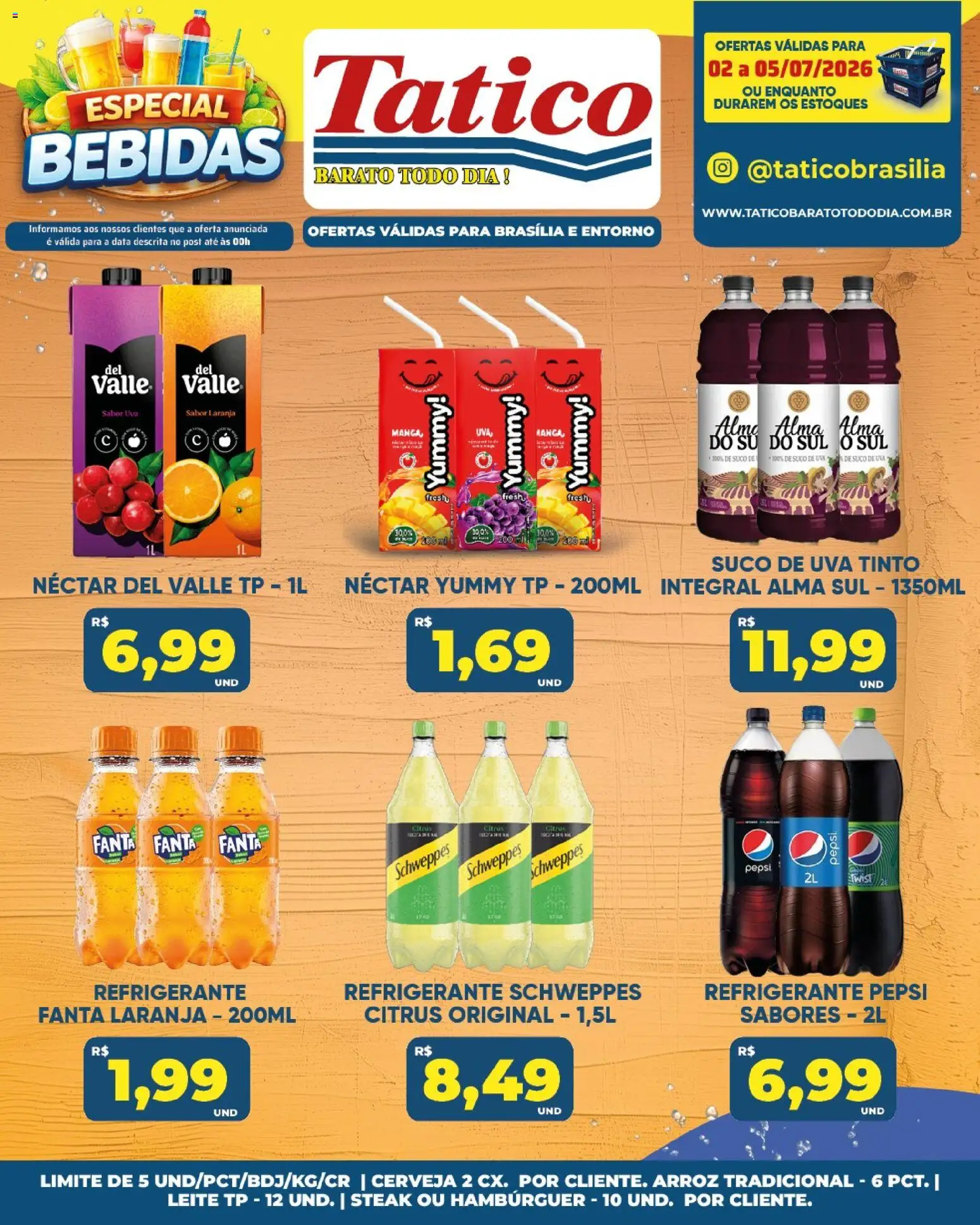 Tatico Folheto - válido de 04/07/2026 | Página: 37 | Produtos: Suco, Arroz, Hambúrguer, Refrigerante