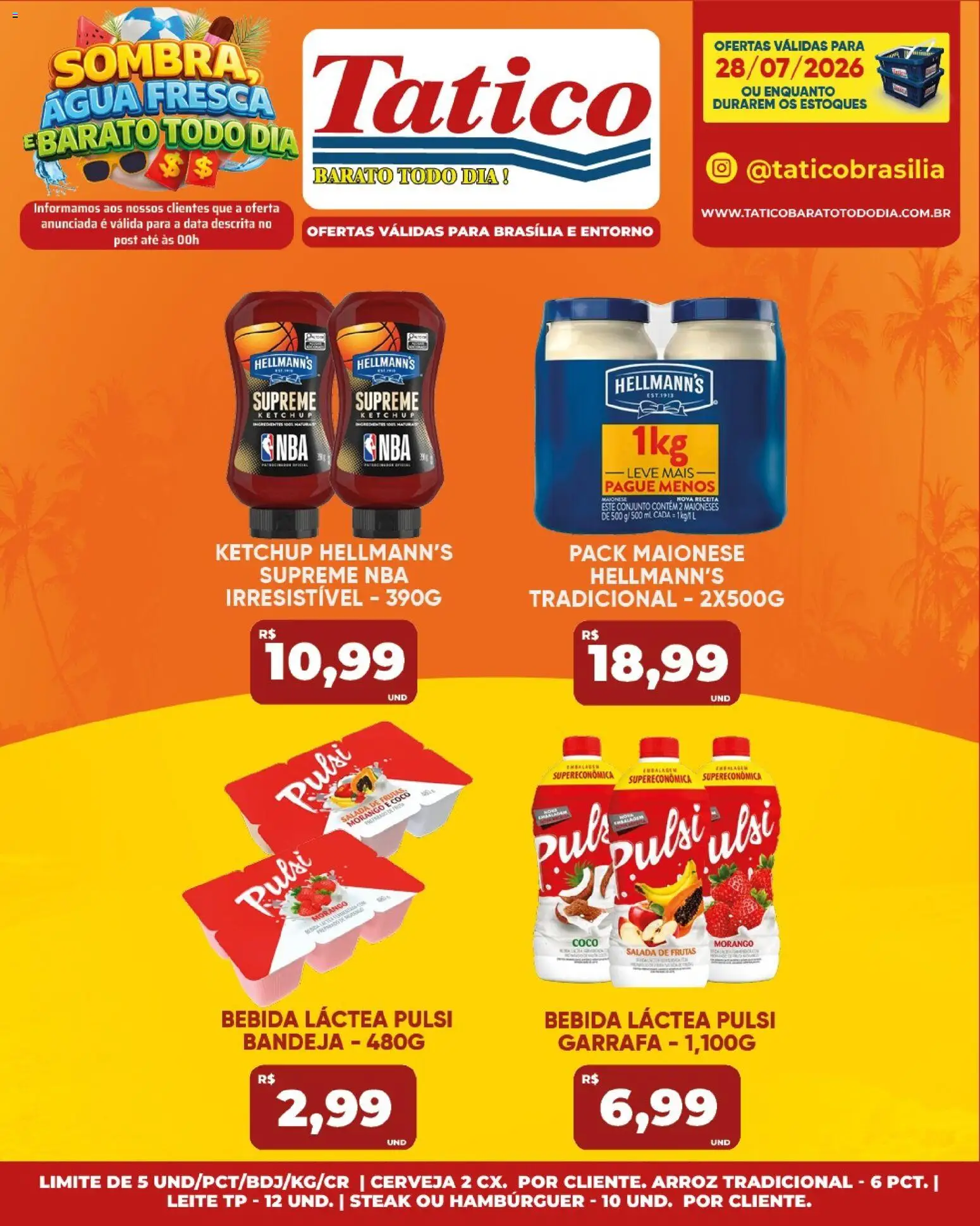 Tatico Folheto - válido de 28/07/2026 | Página: 18 | Produtos: Coco, Cerveja, Salada, Bandeja