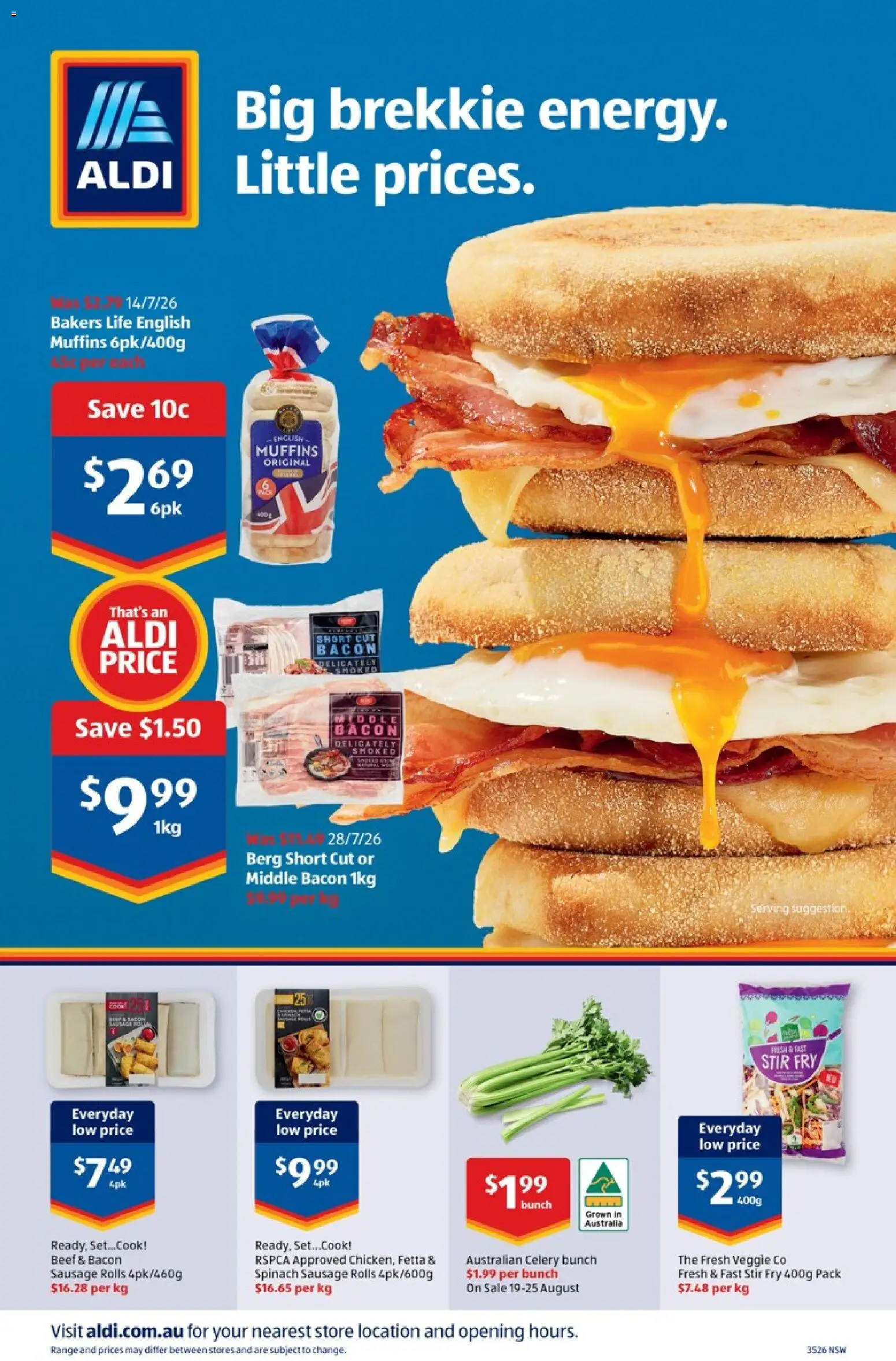 Aldi catalogue - valid from 23/08/2026 | Page: 20 | Products: Muffins, Beef, Spinach, Sausage