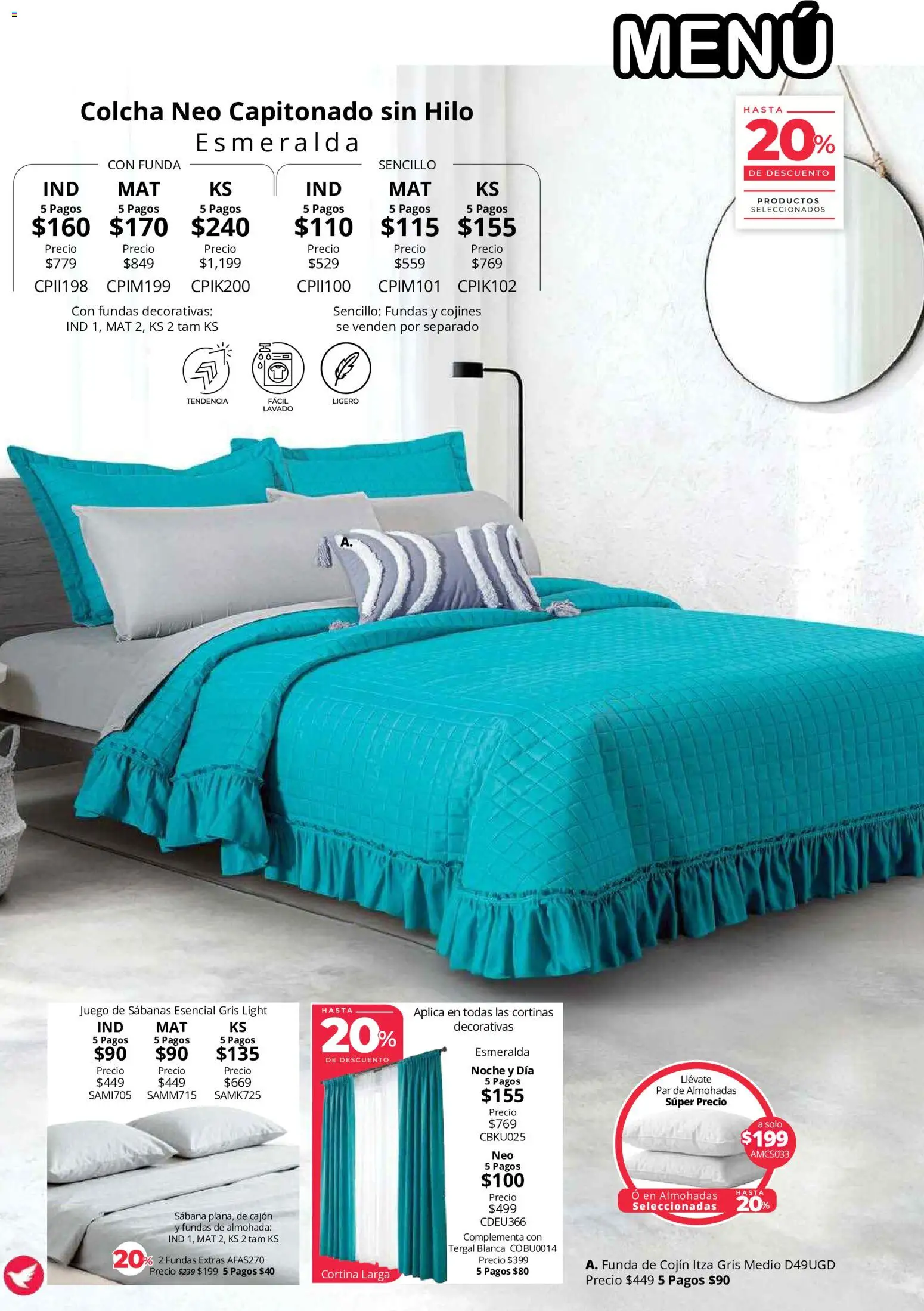 Nuevas ofertas de Colchas Concord válidas en toda la República Mexicana desde el 01/08/2026. ¡Encuentra las mejores ofertas en Colchas Concord catálogo! | Página: 105 | Productos: Juego, Funda, Sabanas, Cortinas