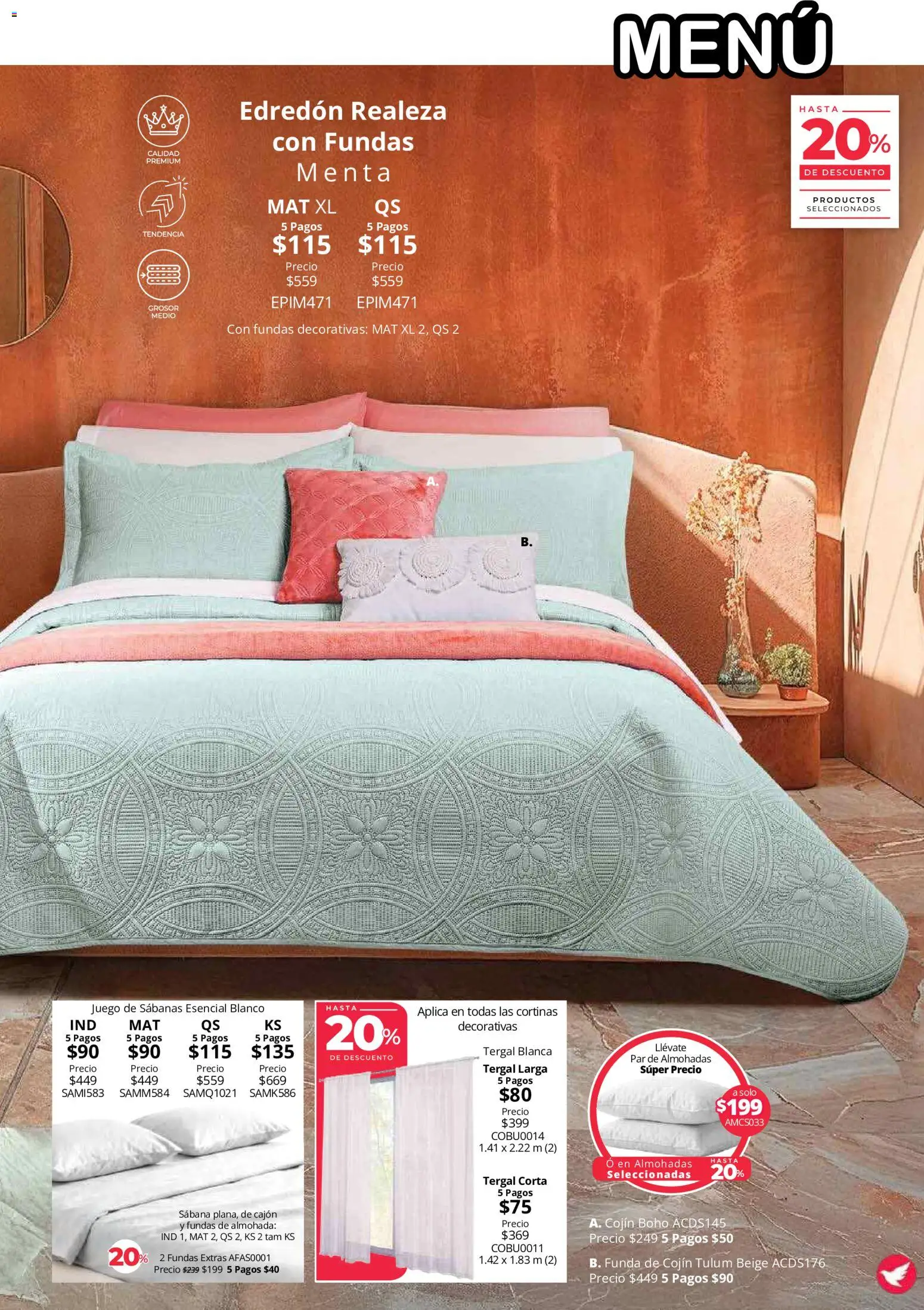 Nuevas ofertas de Colchas Concord válidas en toda la República Mexicana desde el 01/08/2026. ¡Encuentra las mejores ofertas en Colchas Concord catálogo! | Página: 105 | Productos: Juego, Almohada, Sabanas, Cortinas