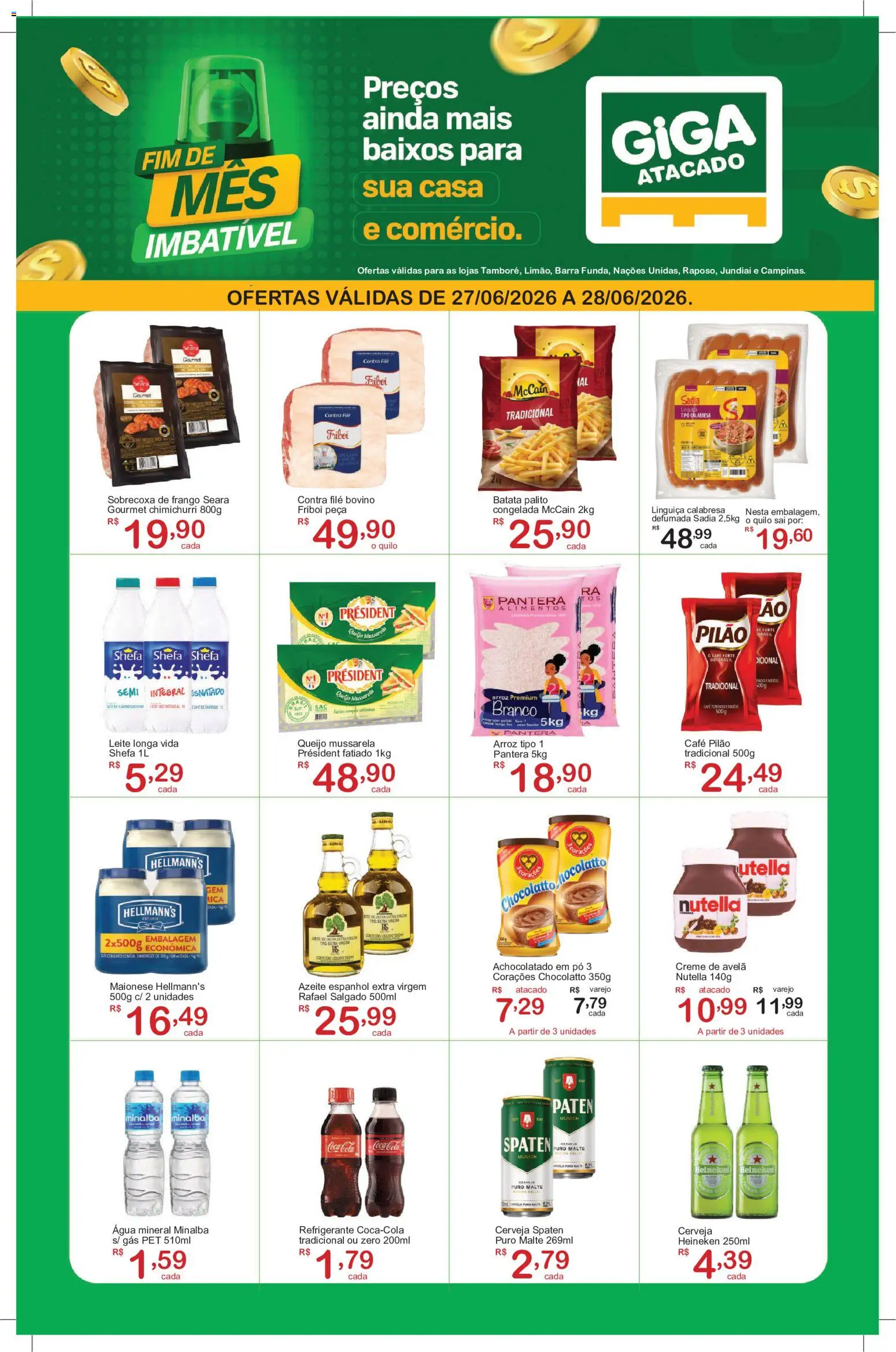 GIGA Atacado Folheto - válido de 27/06/2026 | Página: 1 | Produtos: Pó, Linguiça, Café, Creme