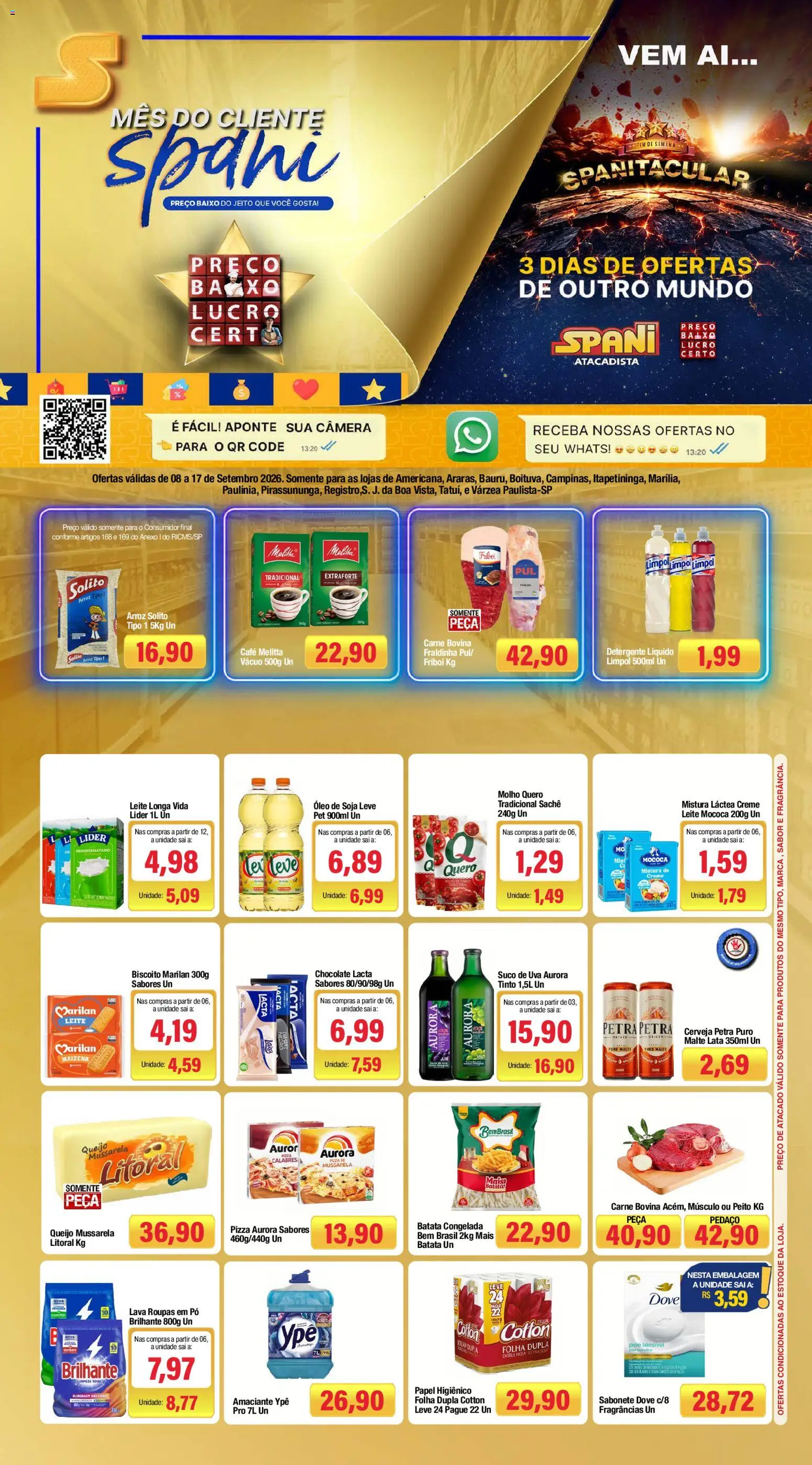 Spani Atacadista Folheto - válido de 08/09/2026 | Página: 1 | Produtos: Chocolate, Suco, Cerveja, Sabonete