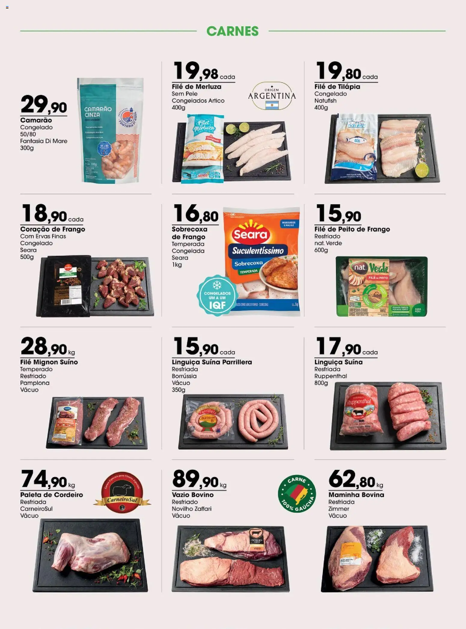 Zaffari Folheto - válido de 29/09/2026 | Página: 9 | Produtos: Filé mignon, Coração de frango, Cordeiro, Tilápia