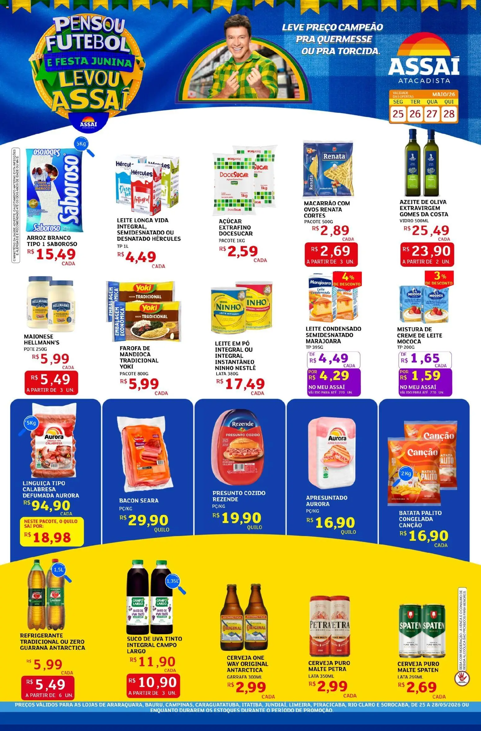 Assaí Atacadista Folheto - válido de 25.05.2026 | Página: 1 | Produtos: Bebida, Refrigerante, Batata, Creme de leite