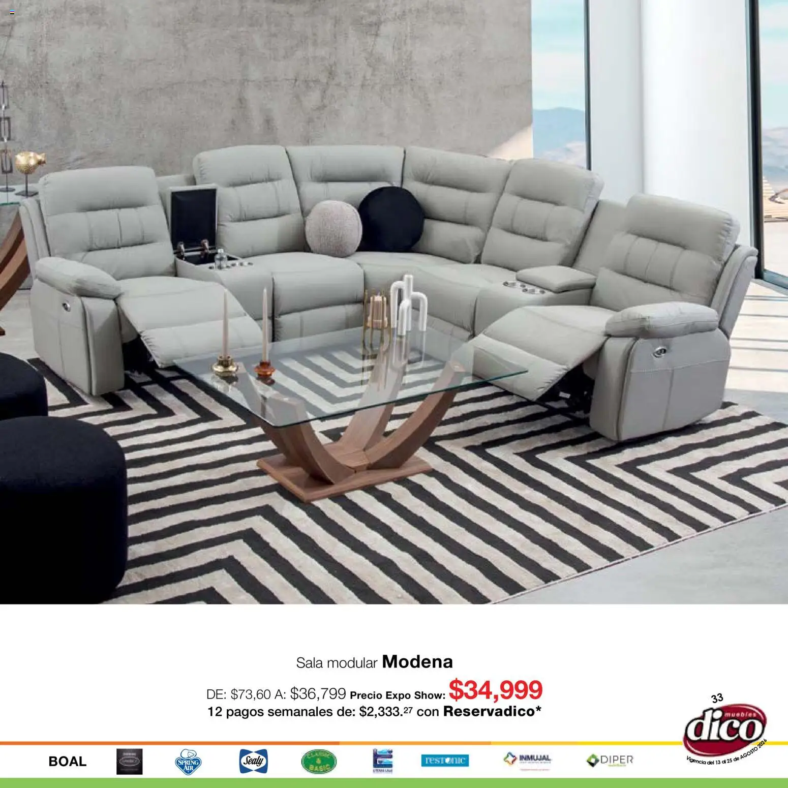 Nuevas ofertas de Muebles Dico válidas en toda la República Mexicana desde el 13/08/2026. ¡Encuentra las mejores ofertas en Muebles Dico catálogo Expo Show! | Página: 33 | Productos: Modular