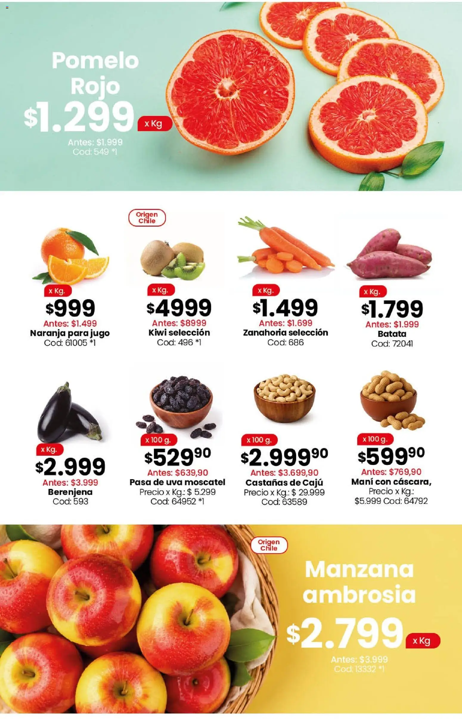 Coto - Ofertas │ válido desde el 29/06/2026 | Página: 3 | Productos: Manzana, Uva, Castañas de caju, Kiwi