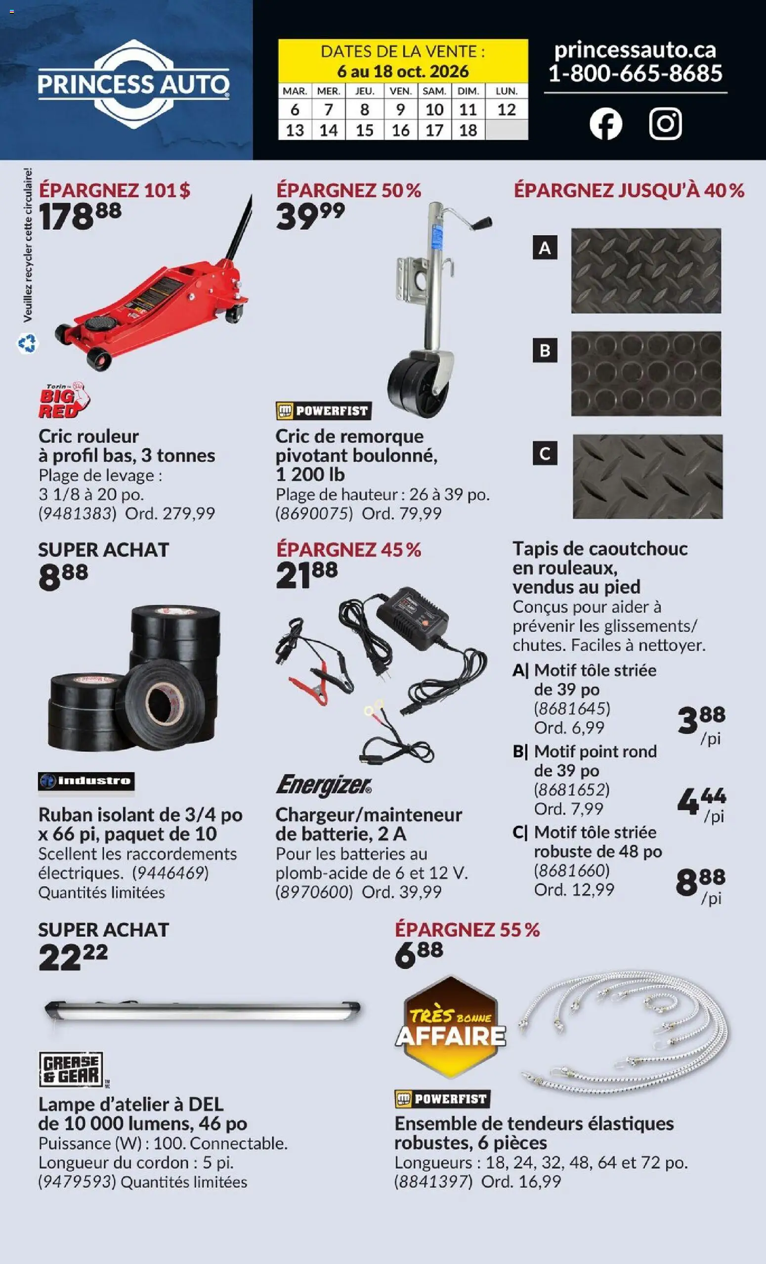 Princess Auto flyer valid from Oct 6, 2026 | Page: 2 | Products: Batteries