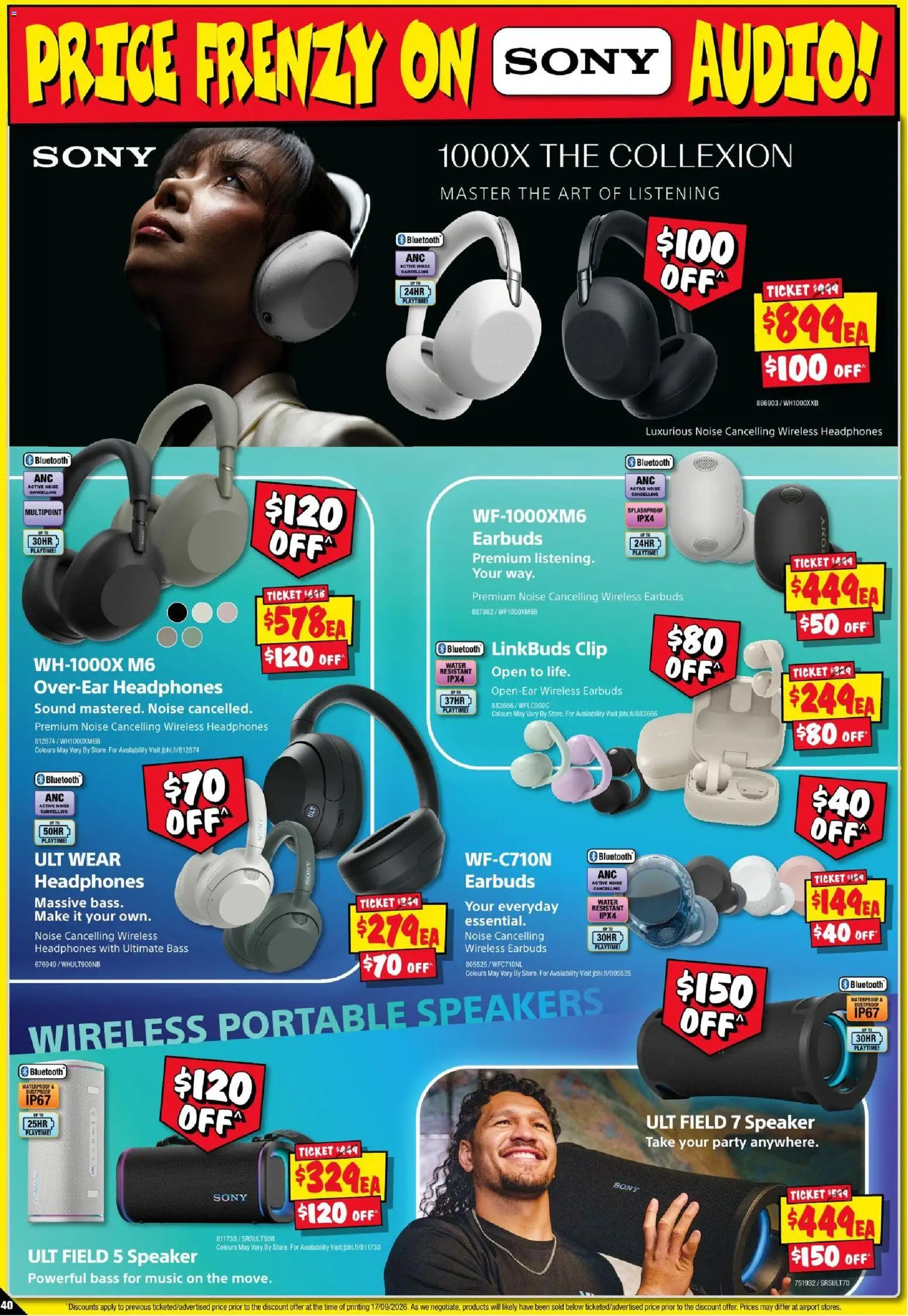 JB Hi-Fi catalogue - valid from 24/09/2026 | Page: 40 | Products: Audio, Headphones, Speaker, Wireless headphones