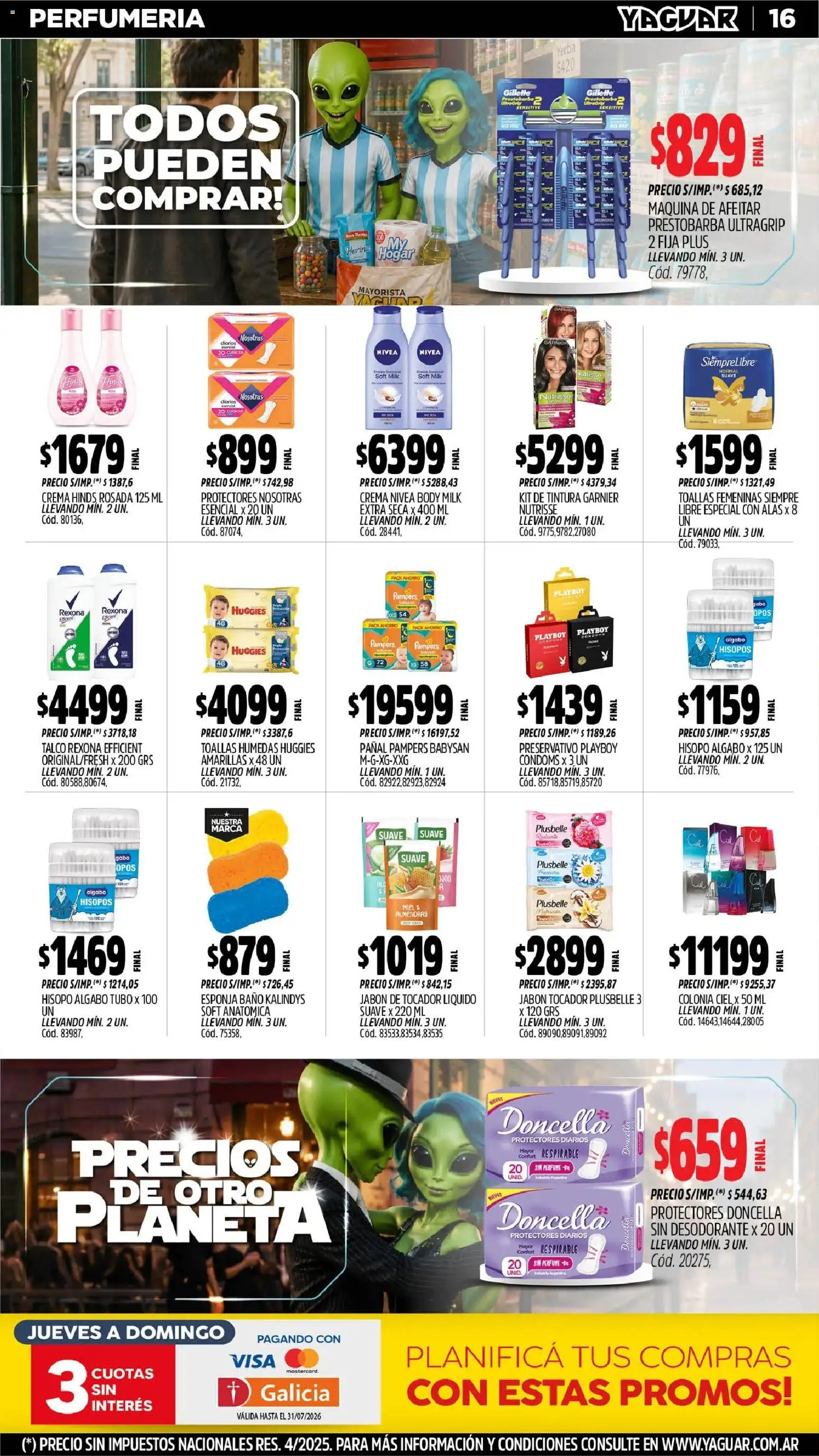 Yaguar - Oferta Semanal Parque Chacabuco │ válido desde el 29/06/2026 | Página: 17 | Productos: Toallas, Maquina de afeitar, Perfume, Protectores diarios