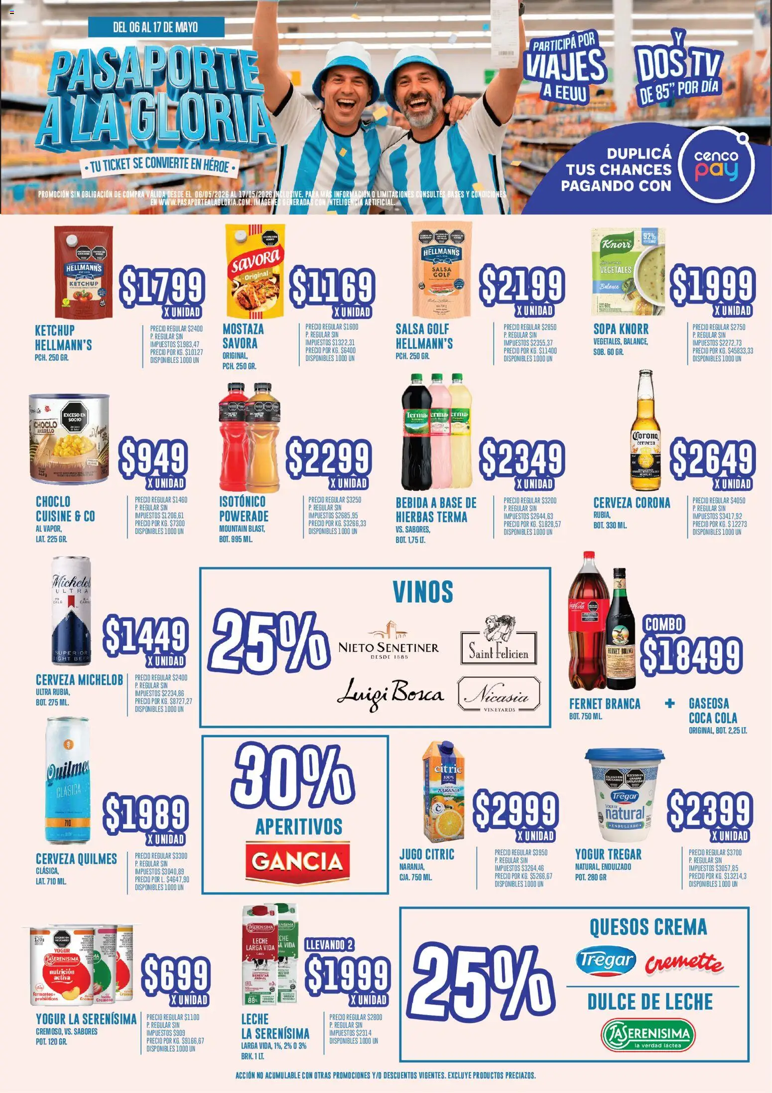 Vea - Oferta Pasaporte a la Gloria  │ válido desde el 06.05.2026 | Página: 5 | Productos: Dulce de leche, Gaseosa, Jugo, Cerveza