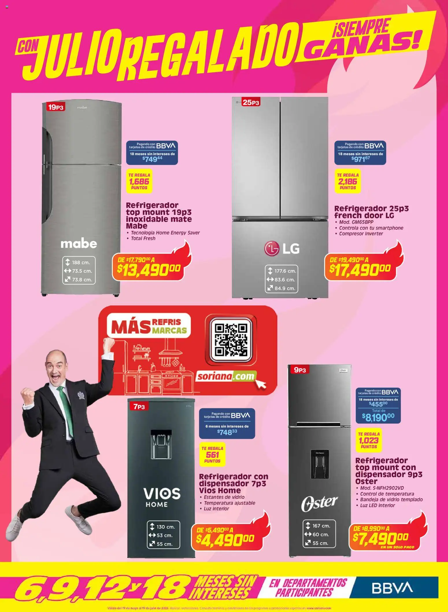 Nuevas ofertas de Soriana válidas en toda la República Mexicana desde el 03.06.2026. ¡Encuentra las mejores ofertas en Soriana Con Julio Regalado siempre ganas Híper Nacional! | Página: 18 | Productos: Bandeja, Top, Té, Smartphone