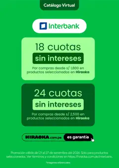 Vista previa de folleto Catálogo Hiraoka - Cuotas de la Hiraoka válido desde 21/09/2026