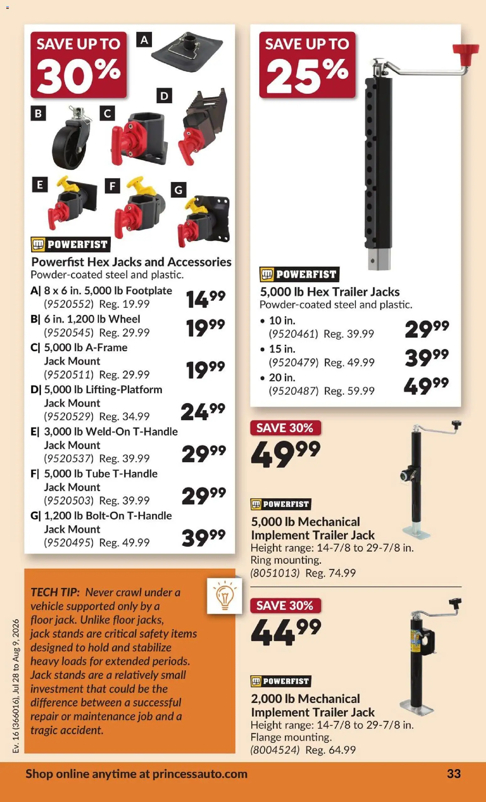 Princess Auto flyer valid from Jul 28, 2026 | Page: 38 | Products: Trailer
