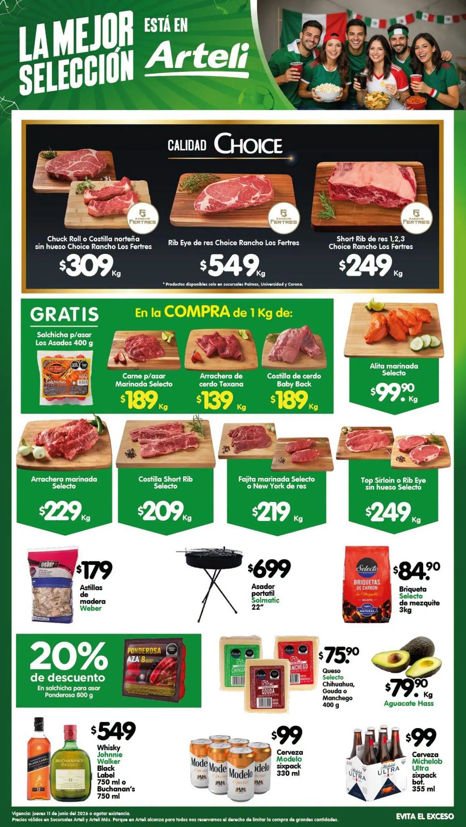 Nuevas ofertas de Arteli válidas en toda la República Mexicana desde el 19.06.2026. ¡Encuentra las mejores ofertas en Arteli folleto Carnes & Cortes! | Página: 1