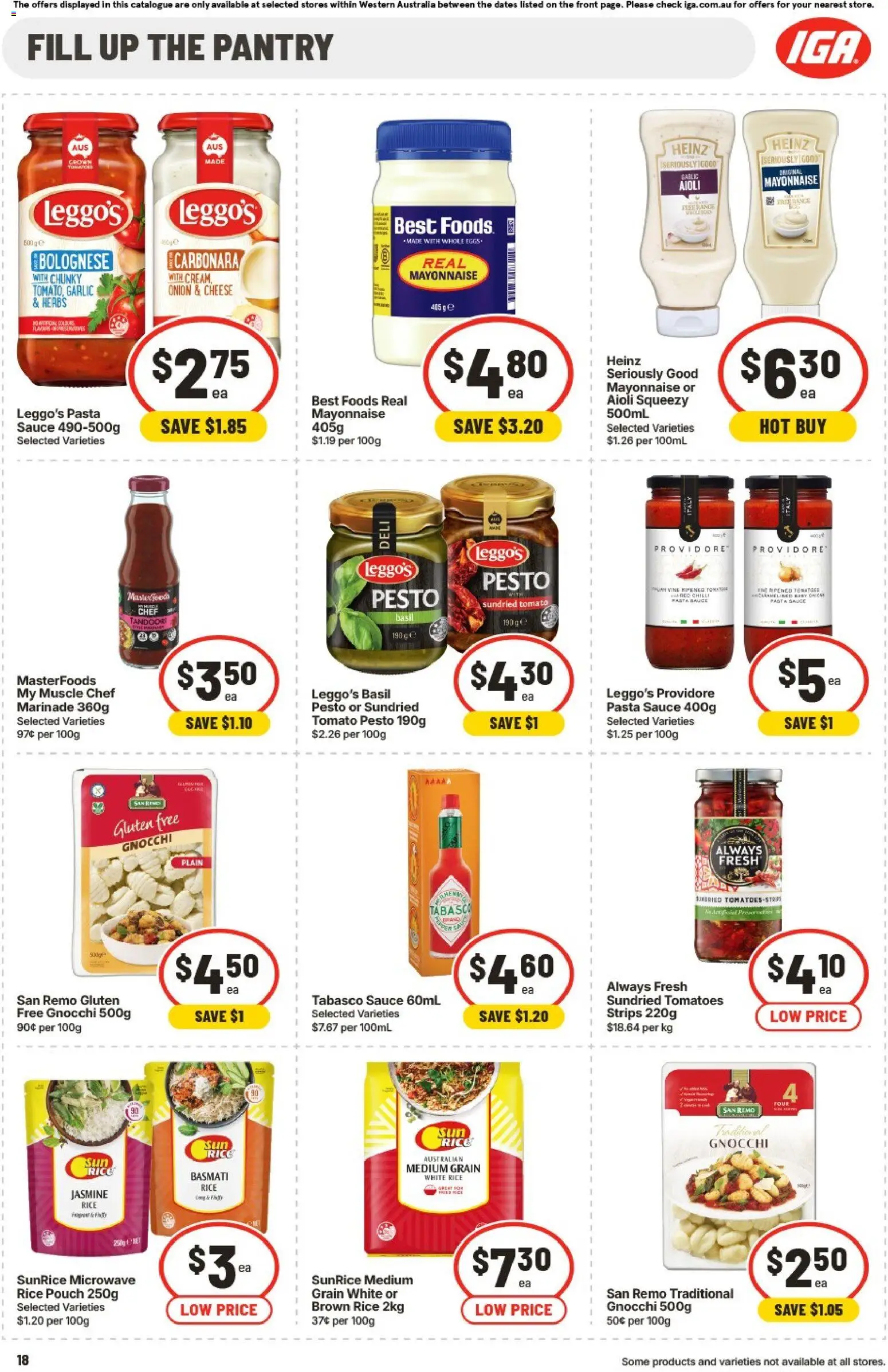 IGA catalogue - valid from 26/08/2026 | Page: 18 | Products: Jasmine rice, Tomato, Strips, Gnocchi