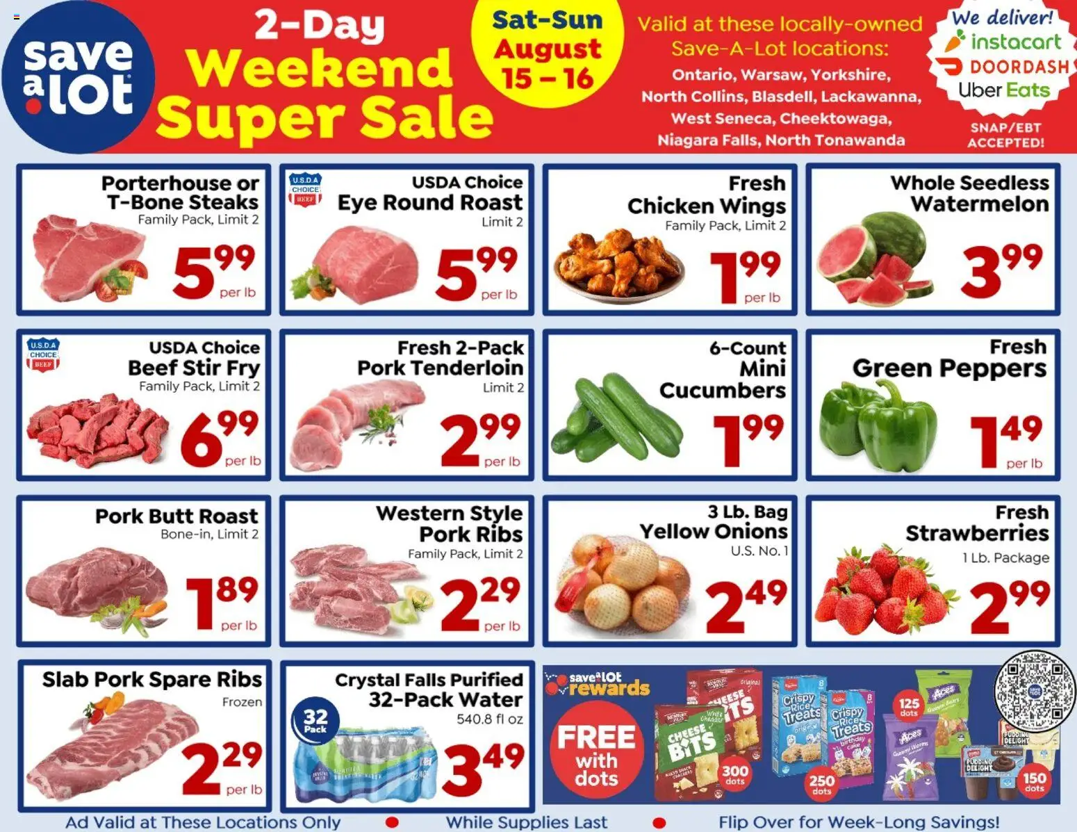 Save a Lot - Special Promotion - valid from 08/15/2026 | Page: 1 | Products: Pork, Rice, Cucumbers, Watermelon