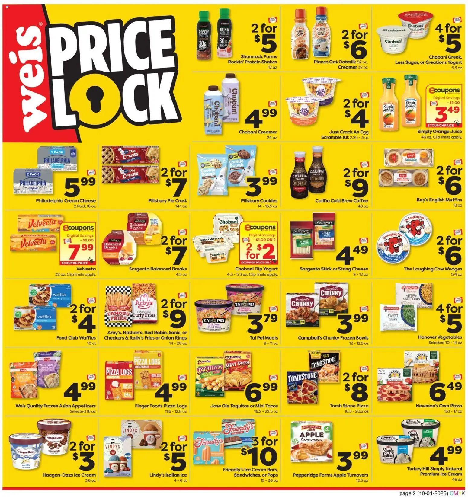 Weis Monthly Ad - valid from 10/01/2026 | Page: 2 | Products: Waffles, Cheese, Coffee, Onion
