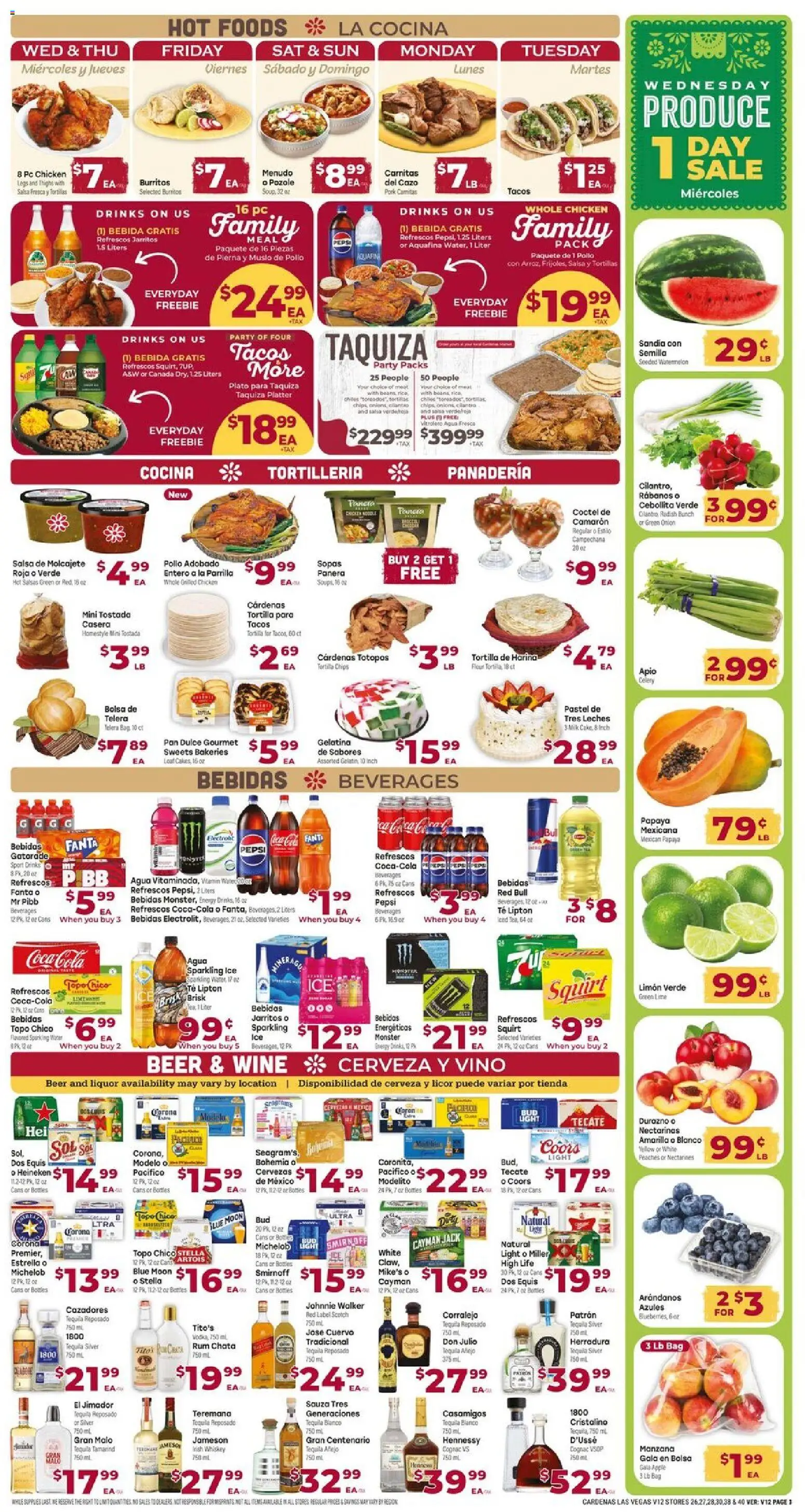 Cardenas Weekly Ad - NV - valid from 10.06.2026 | Page: 3 | Products: Pan, Beer, Whiskey, Water