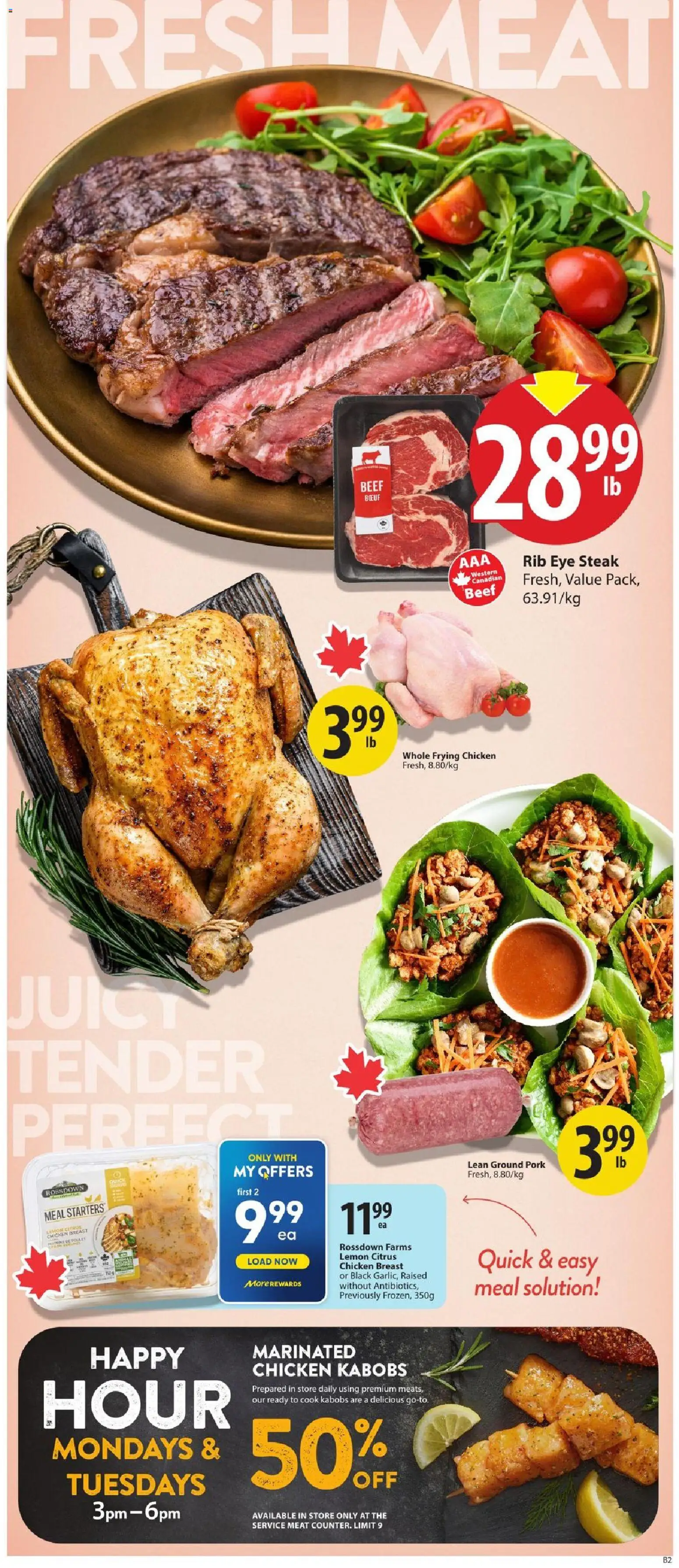 Save on foods flyer valid from Aug 27, 2026 | Page: 10 | Products: Beef, Meat, Chicken breast, Chicken