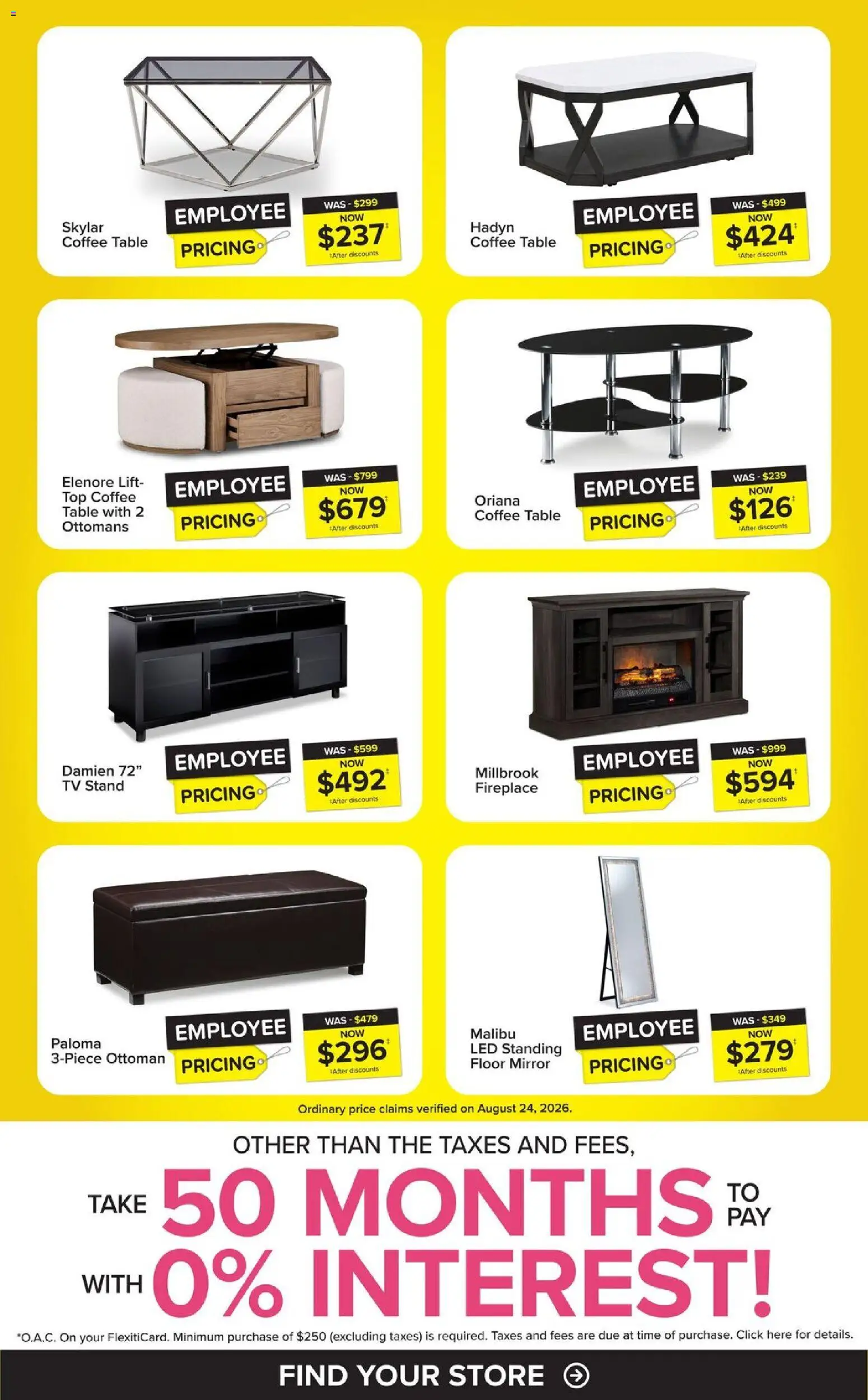 Leon's flyer valid from Sep 3, 2026 | Page: 4 | Products: Tv, Malibu, Coffee table, Mirror