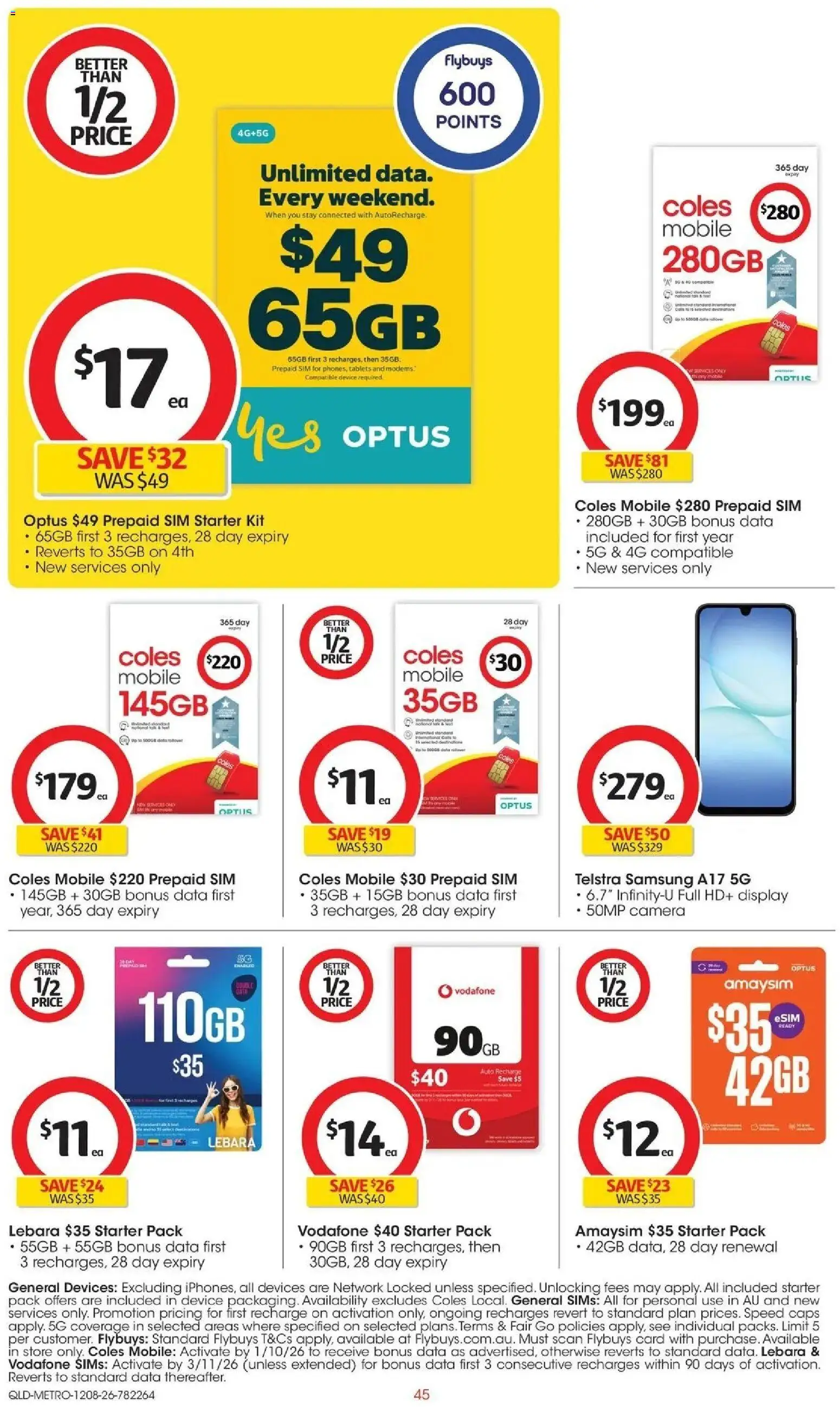 ﻿Coles catalogue valid from 12/08/2026 > Online Australia | Page: 45 | Products: Smartphone, Camera, Mobile, Tablets
