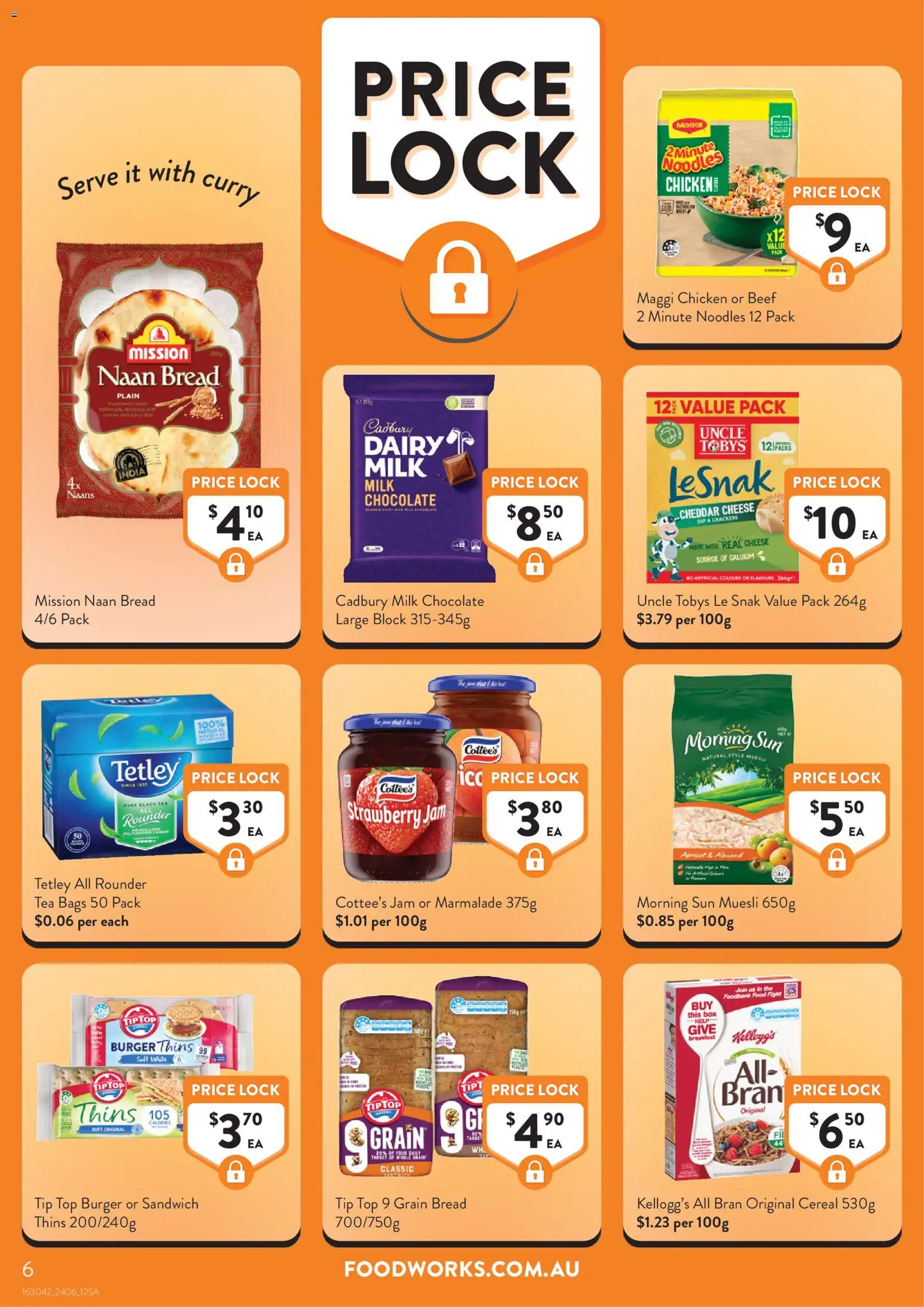 Foodworks catalogue - valid from 24/06/2026 | Page: 6 | Products: Curry, Cheese, Bread, Chocolate
