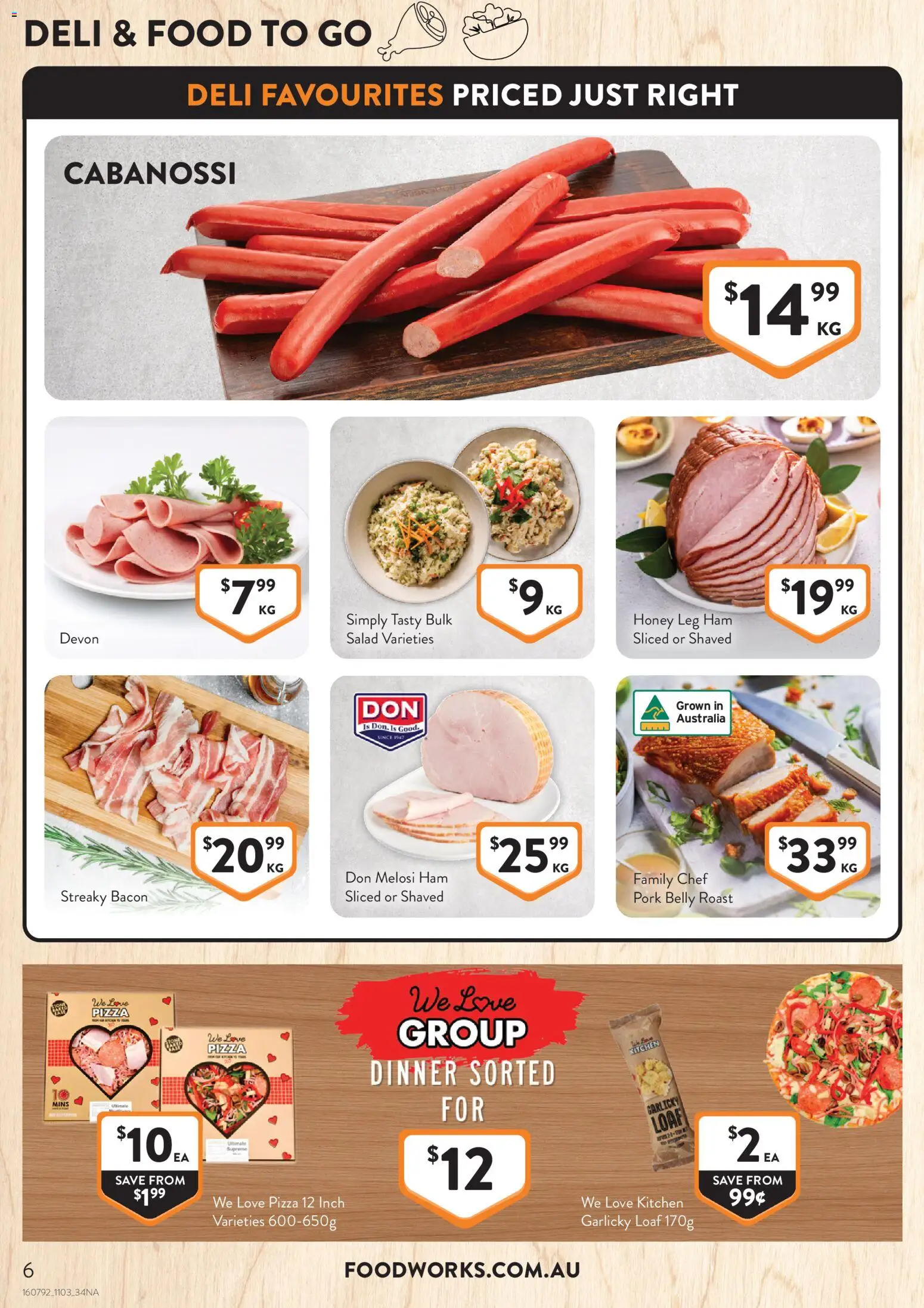 Foodworks catalogue - valid from 11.03.2026 | Page: 6 | Products: Pizza, Honey, Pork, Salad