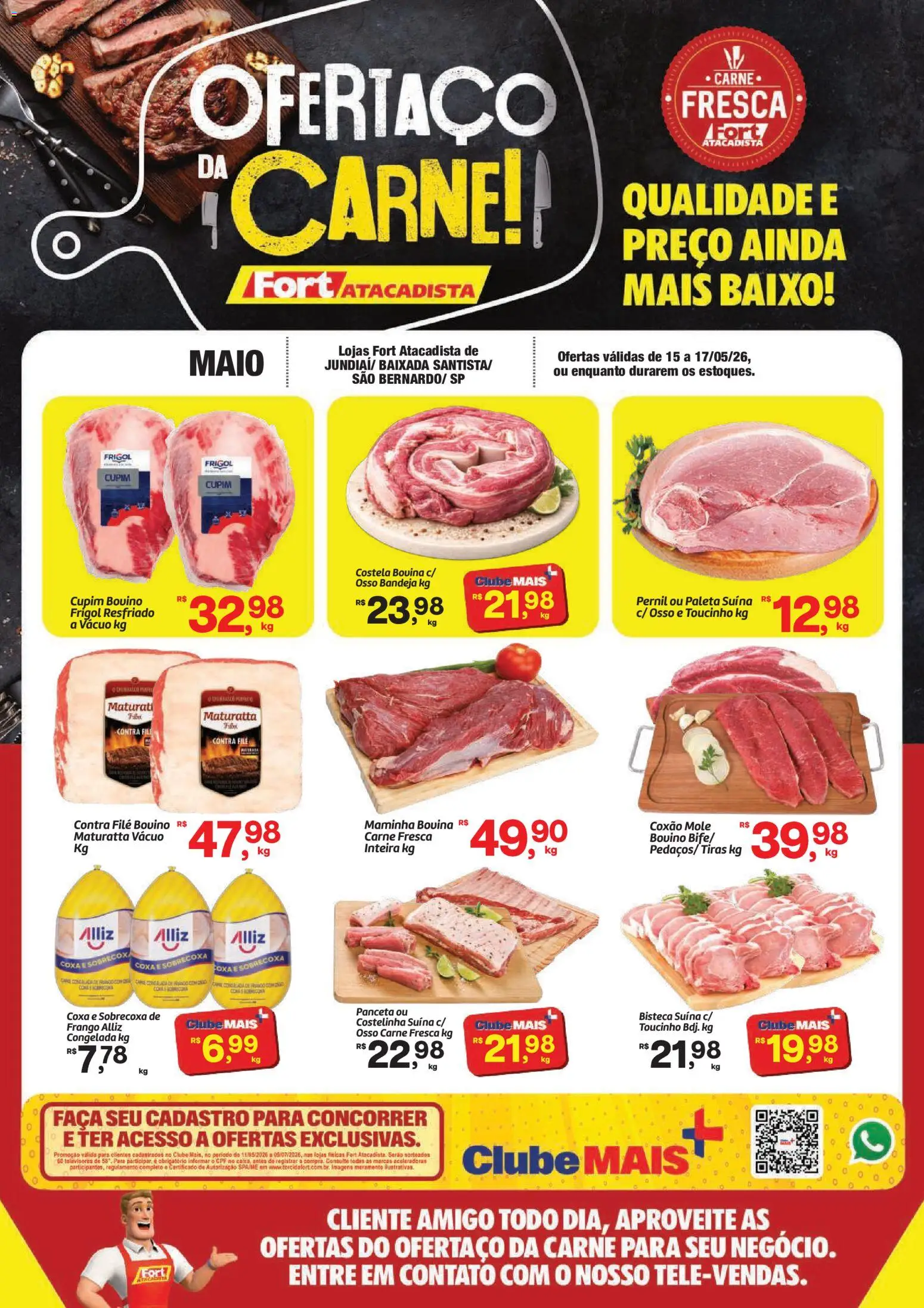 Fort Atacadista Folheto - válido de 15.05.2026 | Página: 1 | Produtos: Contra filé, Maminha, Carne, Baixo
