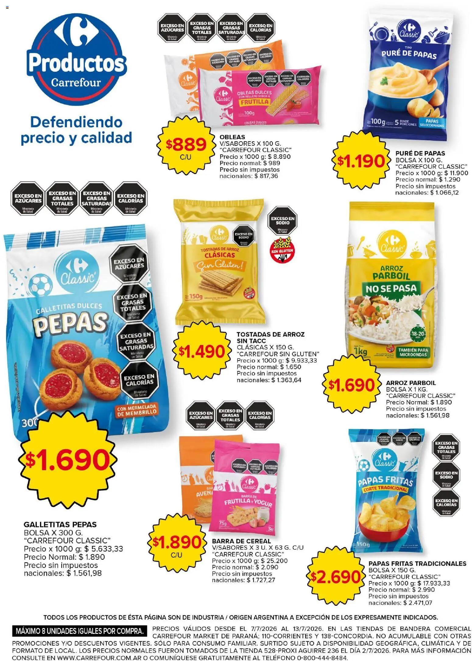 Carrefour Market - Market Paraná Concordia │ válido desde el 07/07/2026 | Página: 4 | Productos: Teléfono, Bolsa, Yogur, Té