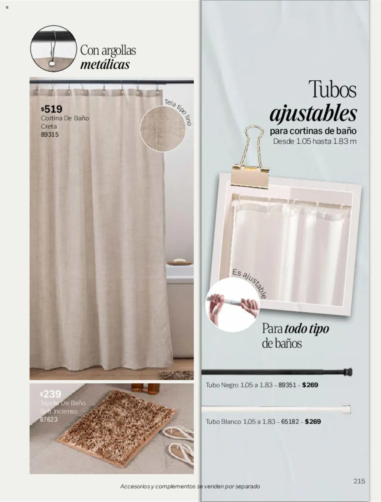 Nuevas ofertas de Vianney válidas en toda la República Mexicana desde el 07.03.2025. ¡Encuentra las mejores ofertas en Vianney catálogo Primavera! | Página: 219 | Productos: Cortinas, Baño, Tapete