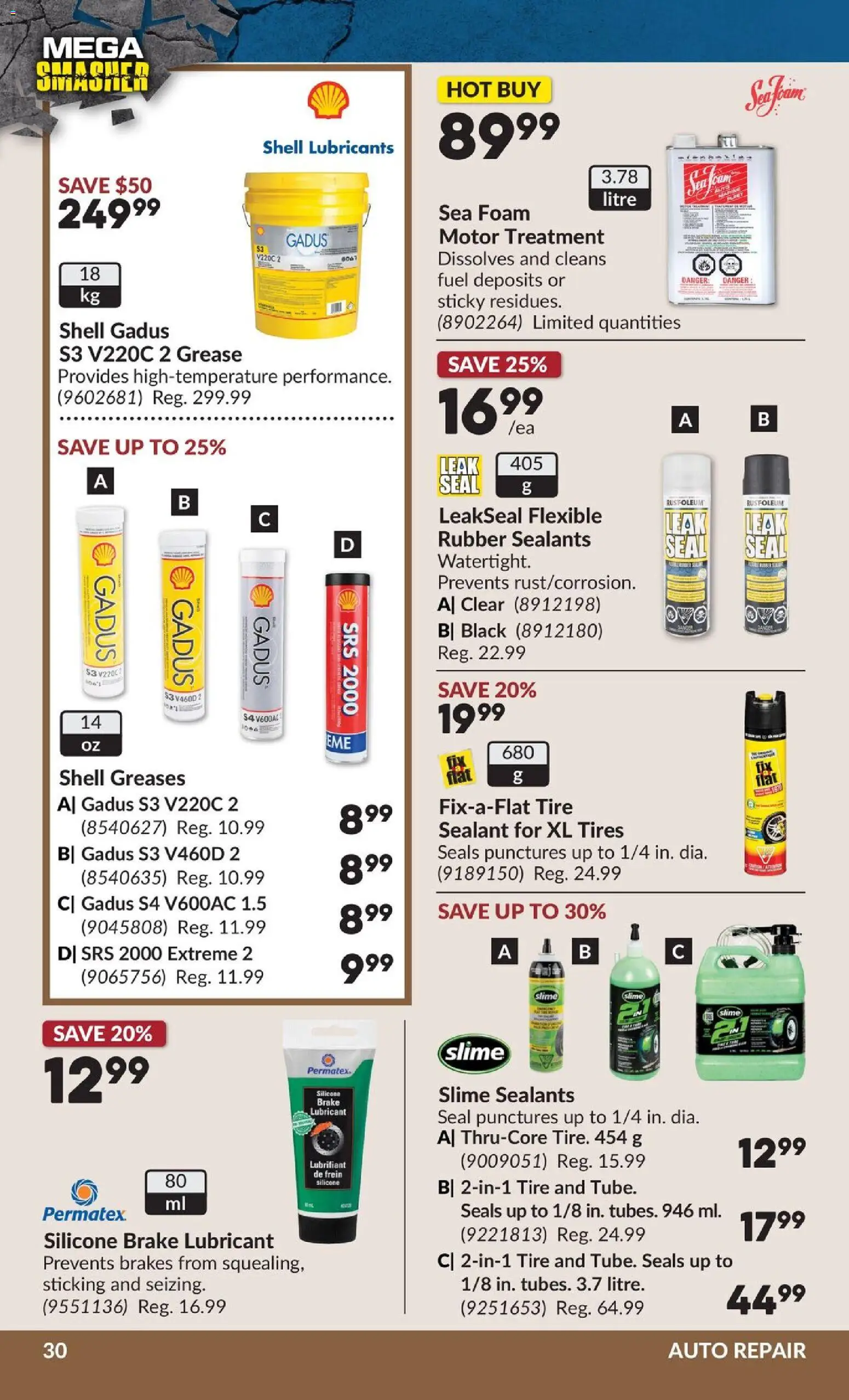 Princess Auto flyer valid from Sep 8, 2026 | Page: 33 | Products: Lubricant, Foam