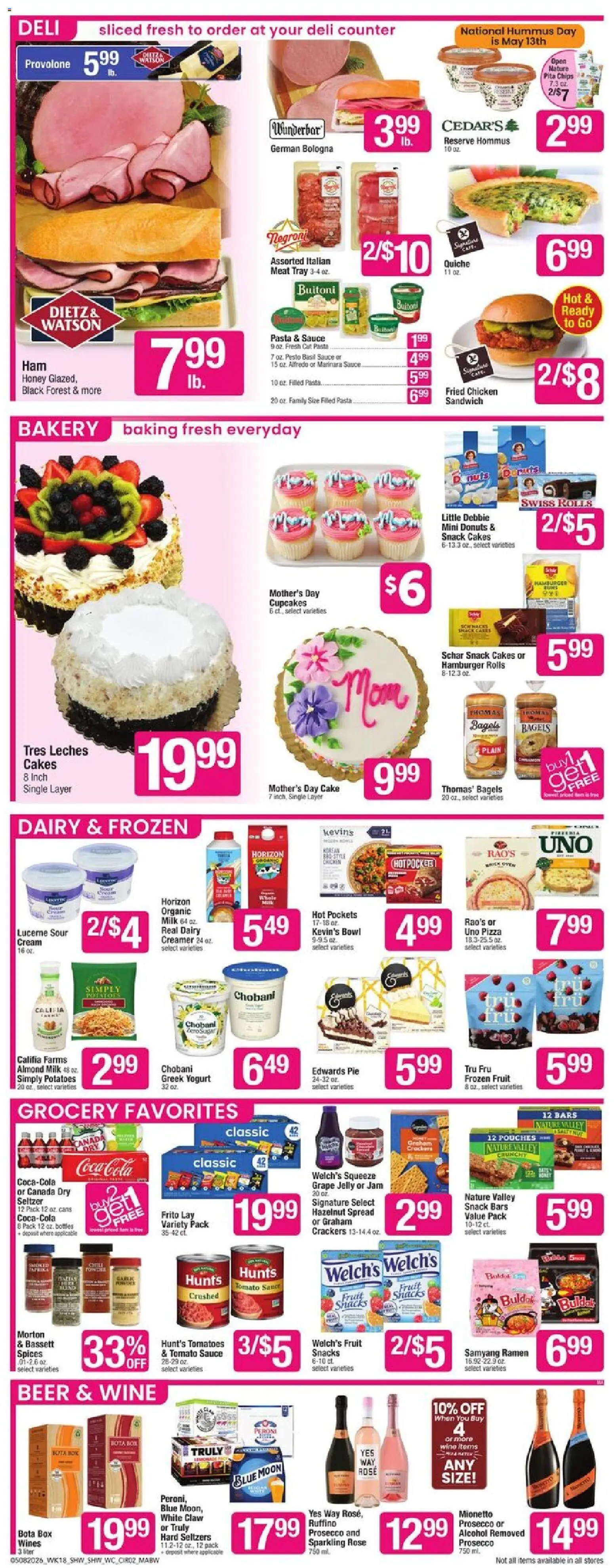 Shaw's Weekly Ad - MA - valid from 08.05.2026 | Page: 3 | Products: Bakery, Milk, Pasta, Sauce