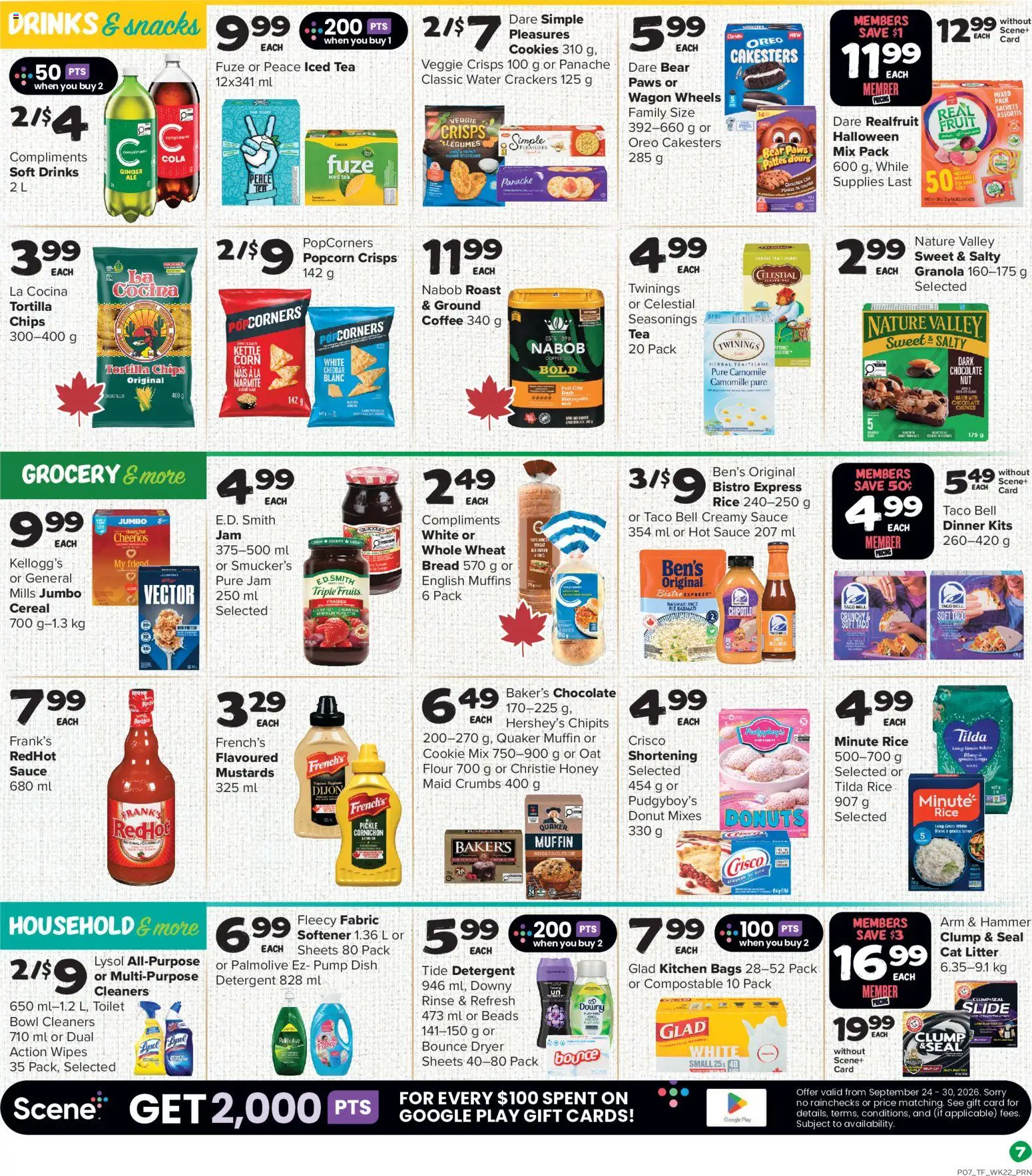 Thrifty Foods flyer valid from Sep 24, 2026 | Page: 8 | Products: Cat litter, Cheddar, Jam, Bread