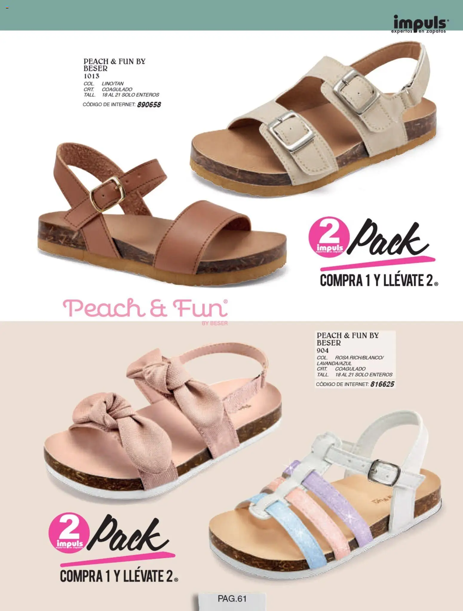 Nuevas ofertas de Impuls válidas en toda la República Mexicana desde el 01/07/2026. ¡Encuentra las mejores ofertas en Impuls catálogo Niña! | Página: 63 | Productos: Zapatos