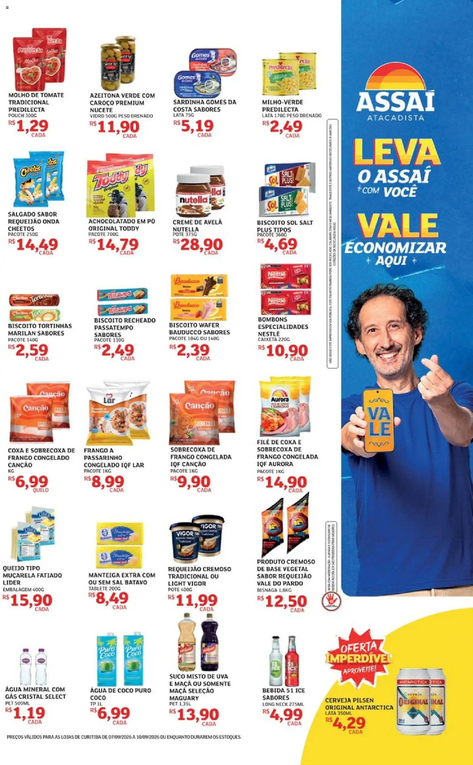 Assaí Atacadista Folheto - válido de 07/09/2026 | Página: 3 | Produtos: Tomate, Biscoito, Bebida, Sal