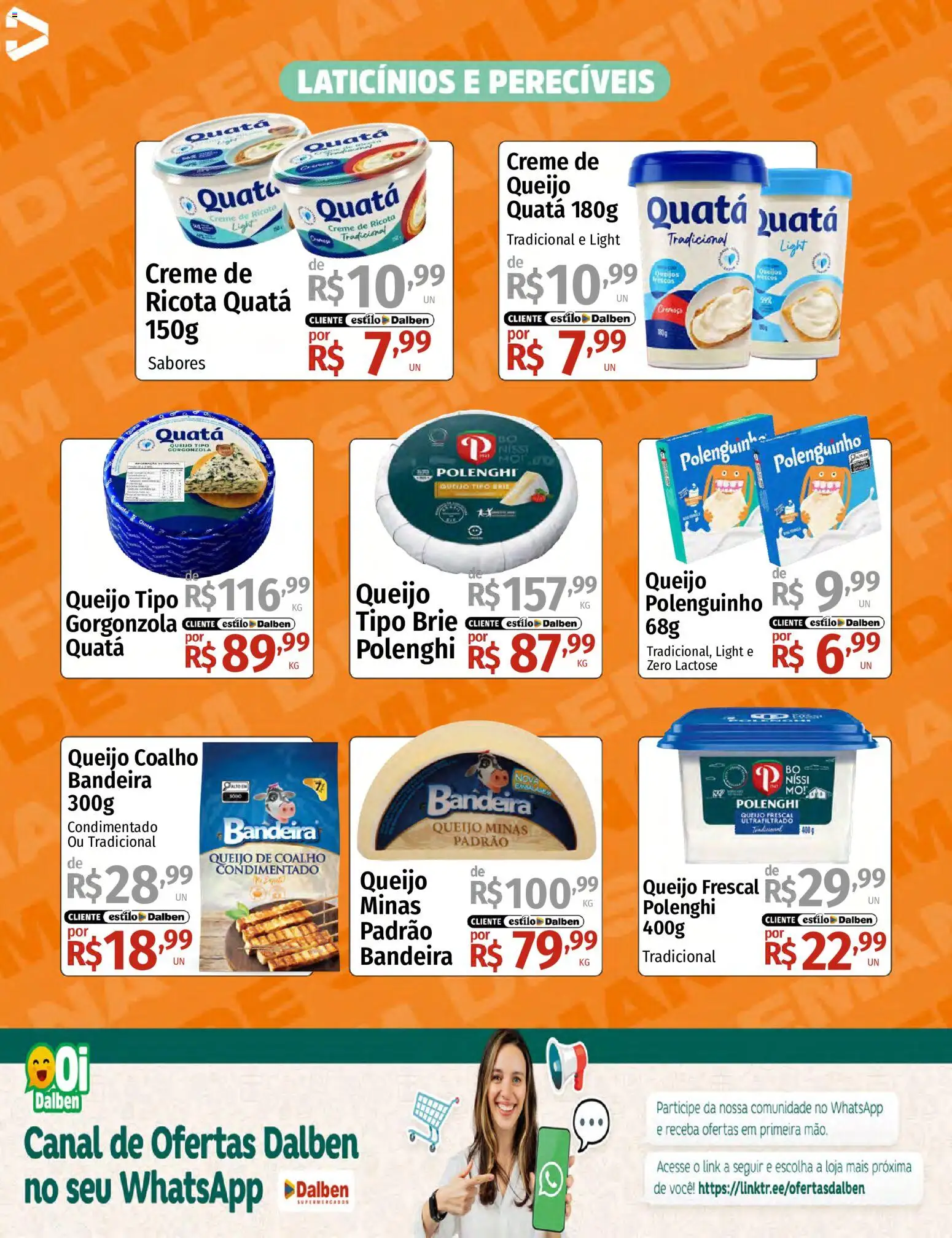 Supermercado Dalben Folheto - válido de 15.05.2026 | Página: 10 | Produtos: Queijo, Queijo coalho, Ricota, Brie