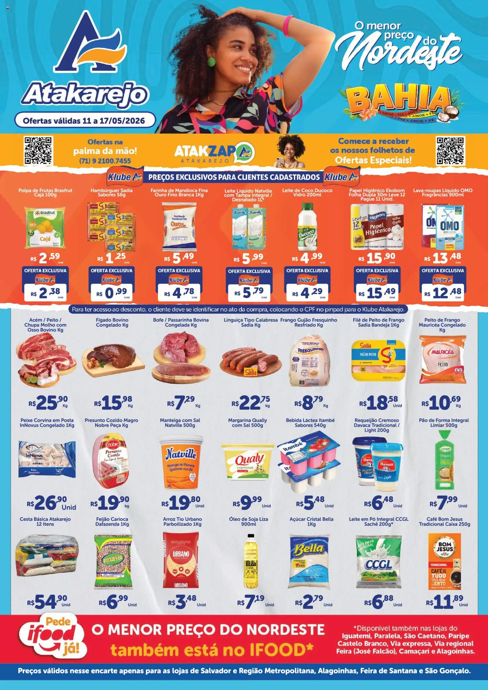 Atakarejo Folheto - válido de 11.05.2026 | Página: 1 | Produtos: Feijão, Pão, Creme, Pá