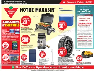 Preview of Canadian Tire circulaire from shop Canadian Tire valid from Aug 13, 2026