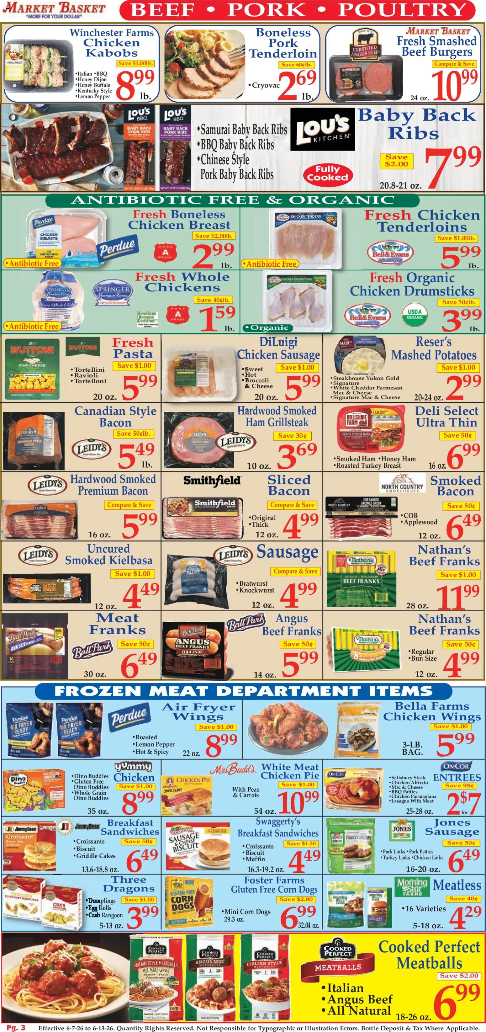 Market Basket Ad - valid from 07.06.2026 | Page: 3 | Products: Basket, Pepper, Sausage, Muffin