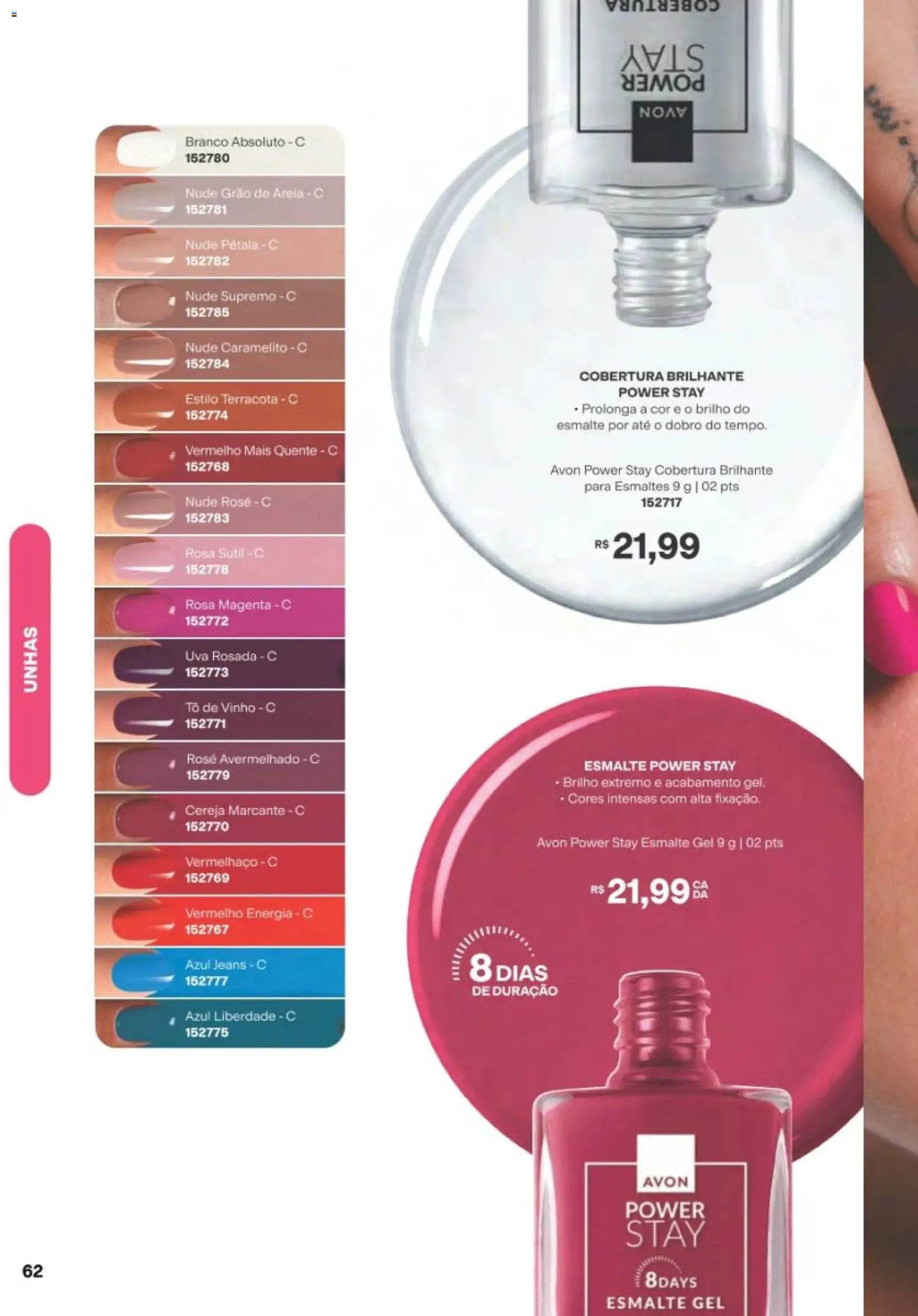 Avon Folheto - válido de 19/07/2026 | Página: 62 | Produtos: Cereja, Areia, Vinho, Jeans