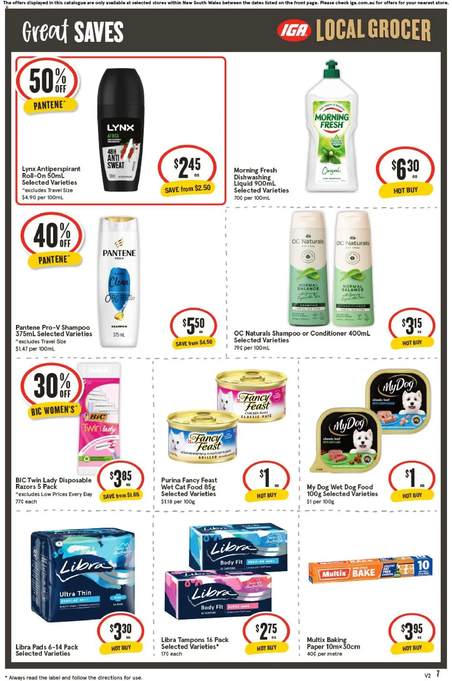 IGA catalogue - valid from 01/07/2026 | Page: 8 | Products: Conditioner, Dog food, Razors, Tampons