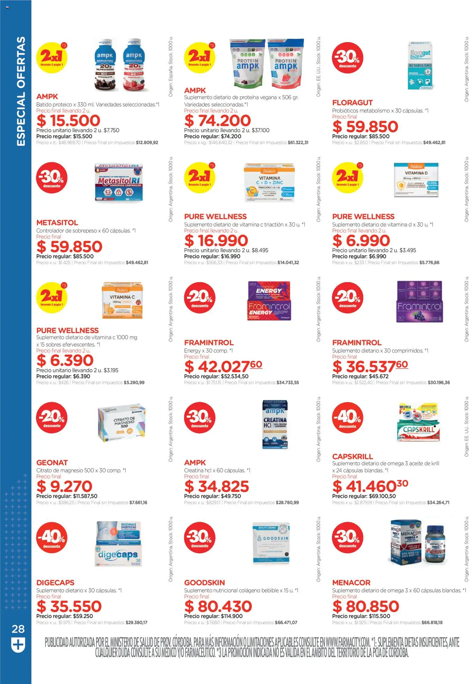 Farmacity catálogo │ válido desde el 30.04.2026 | Página: 28 | Productos: Peso, Suplemento dietario, Aceite, Chocolate