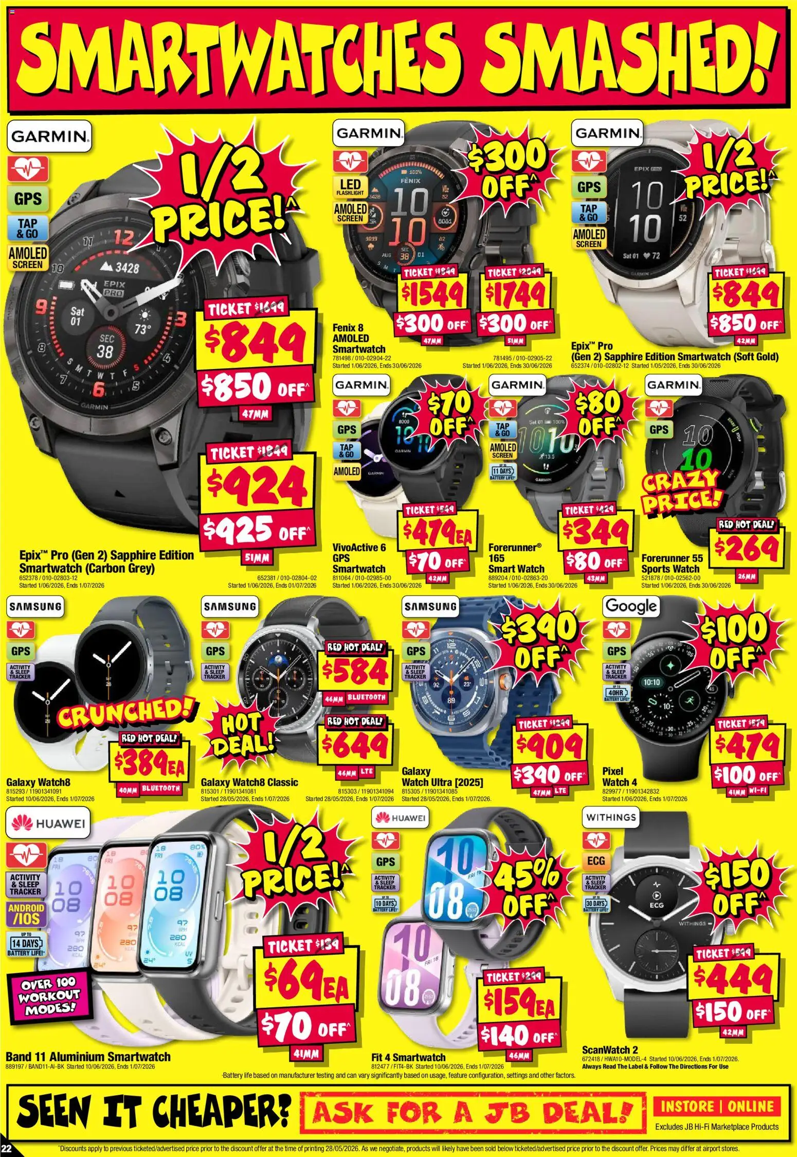 JB Hi-Fi catalogue - valid from 11.06.2026 | Page: 22 | Products: Battery, Flashlight, Screen, Smartwatch