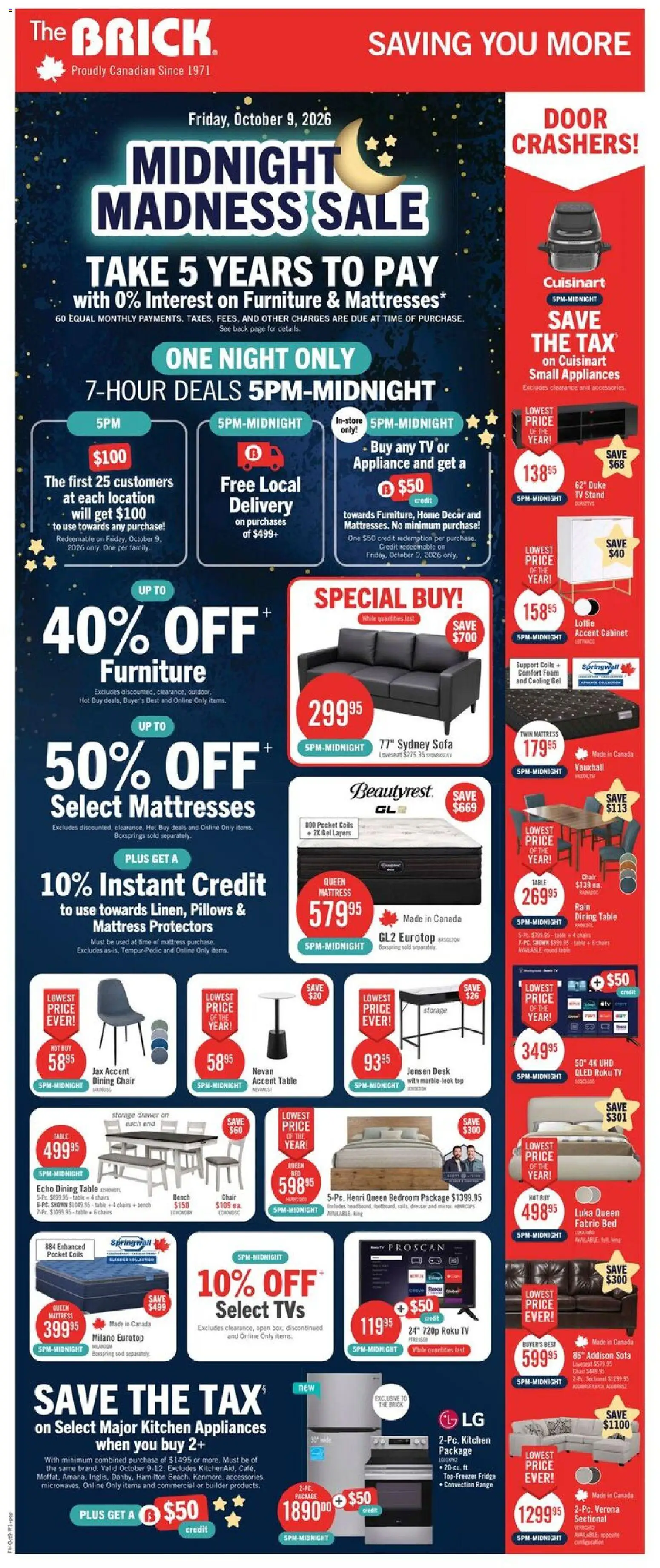 The Brick flyer valid from Oct 9, 2026 | Page: 1